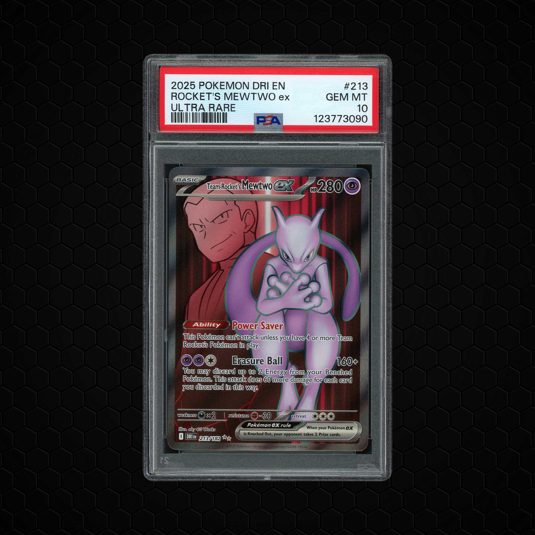 2025 Destined Rivals Team Rocket's Mewtwo EX #213 PSA 10