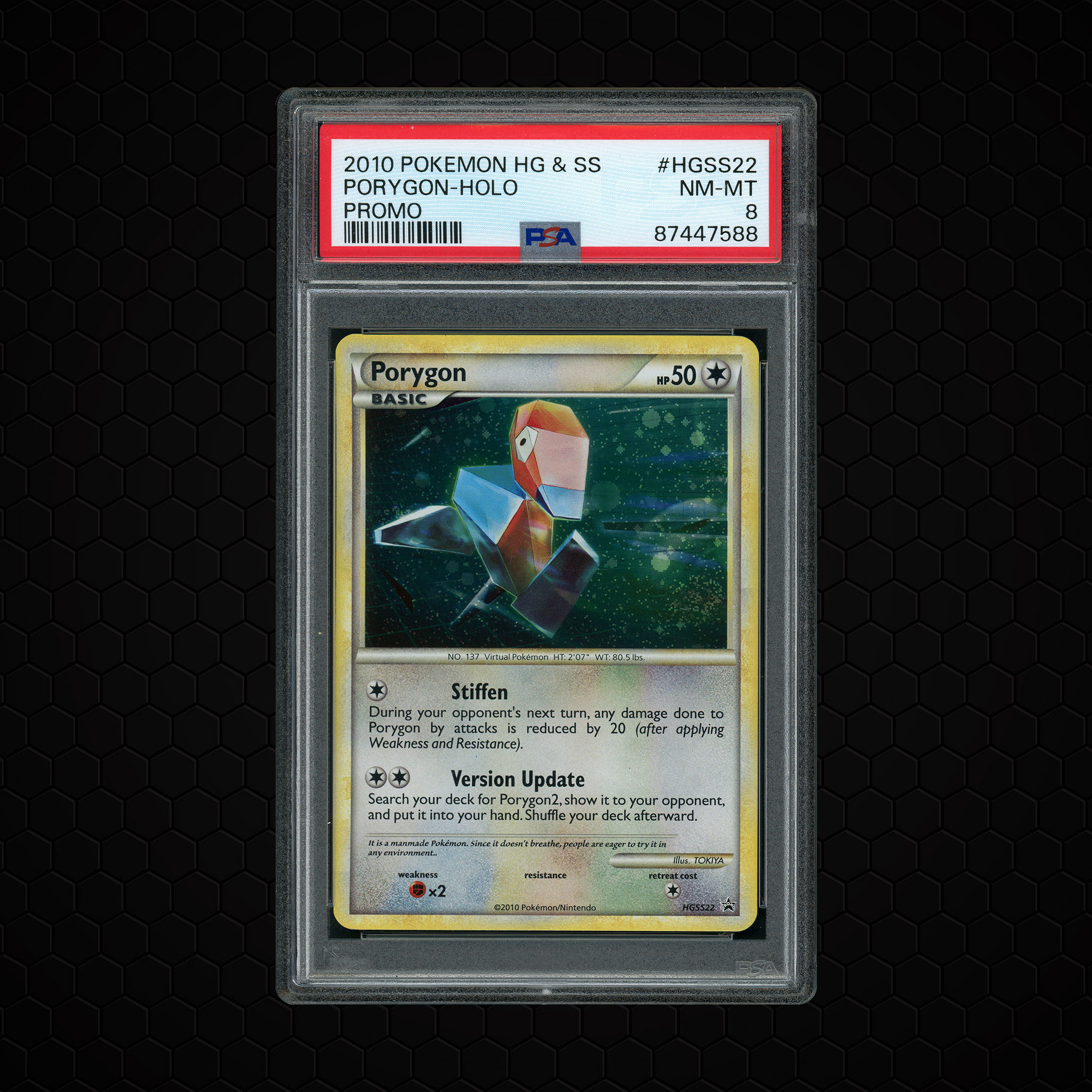 2010 Black Star Promo Porygon #HGSS22 PSA 8
