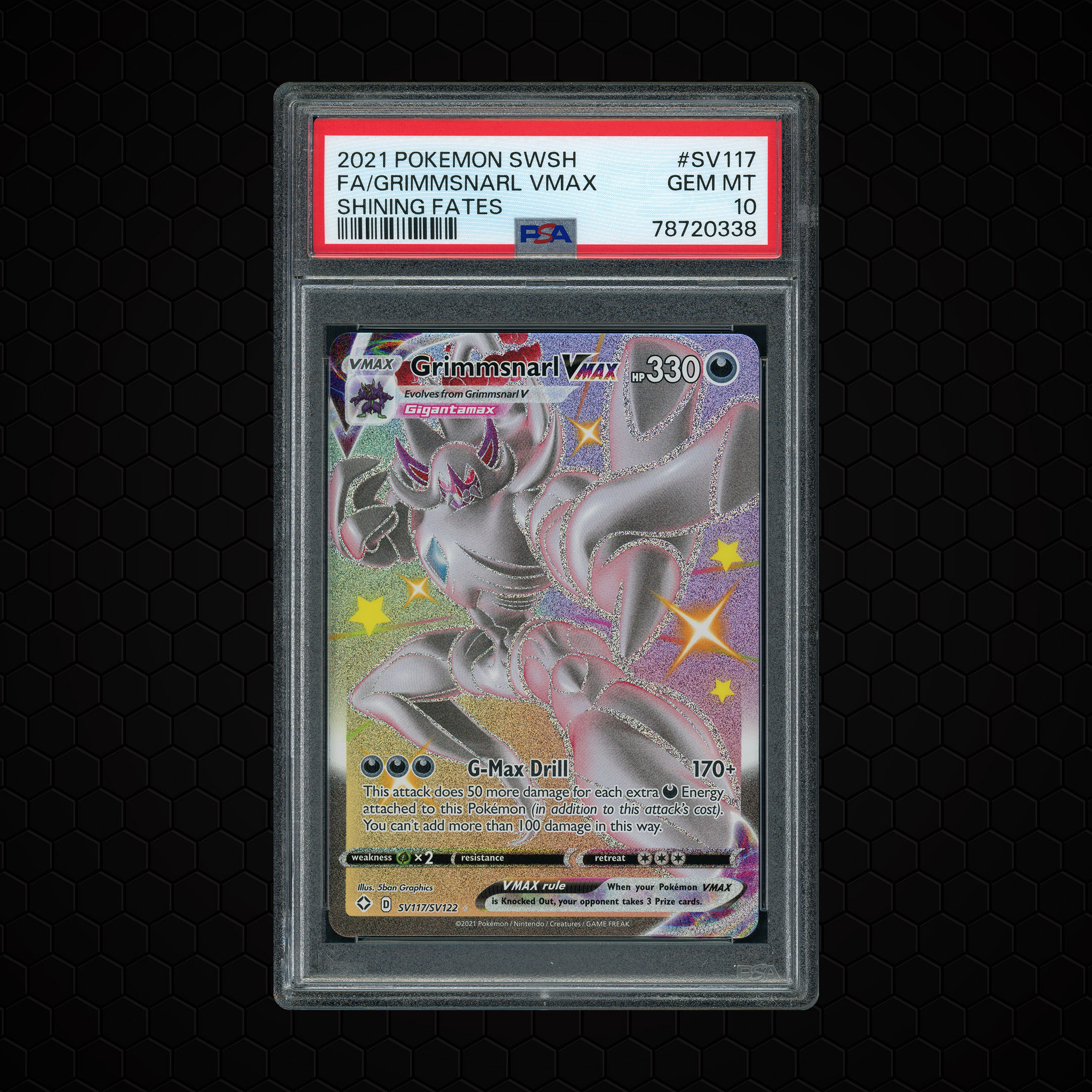 2021 Shining Fates Grimmsnarl VMAX #SV117 PSA 10 