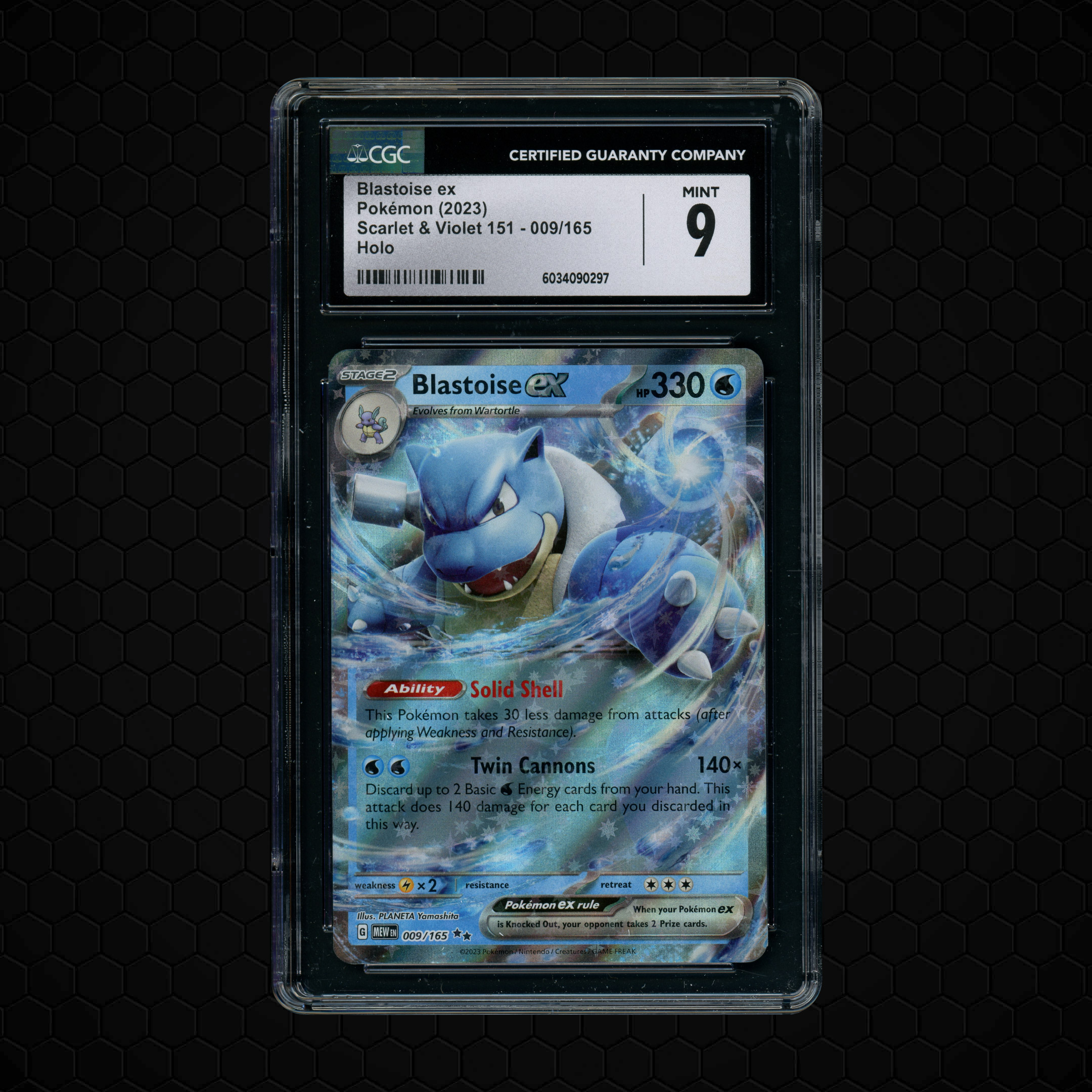 2023 Pokemon 151 Blastoise EX #9 CGC 9