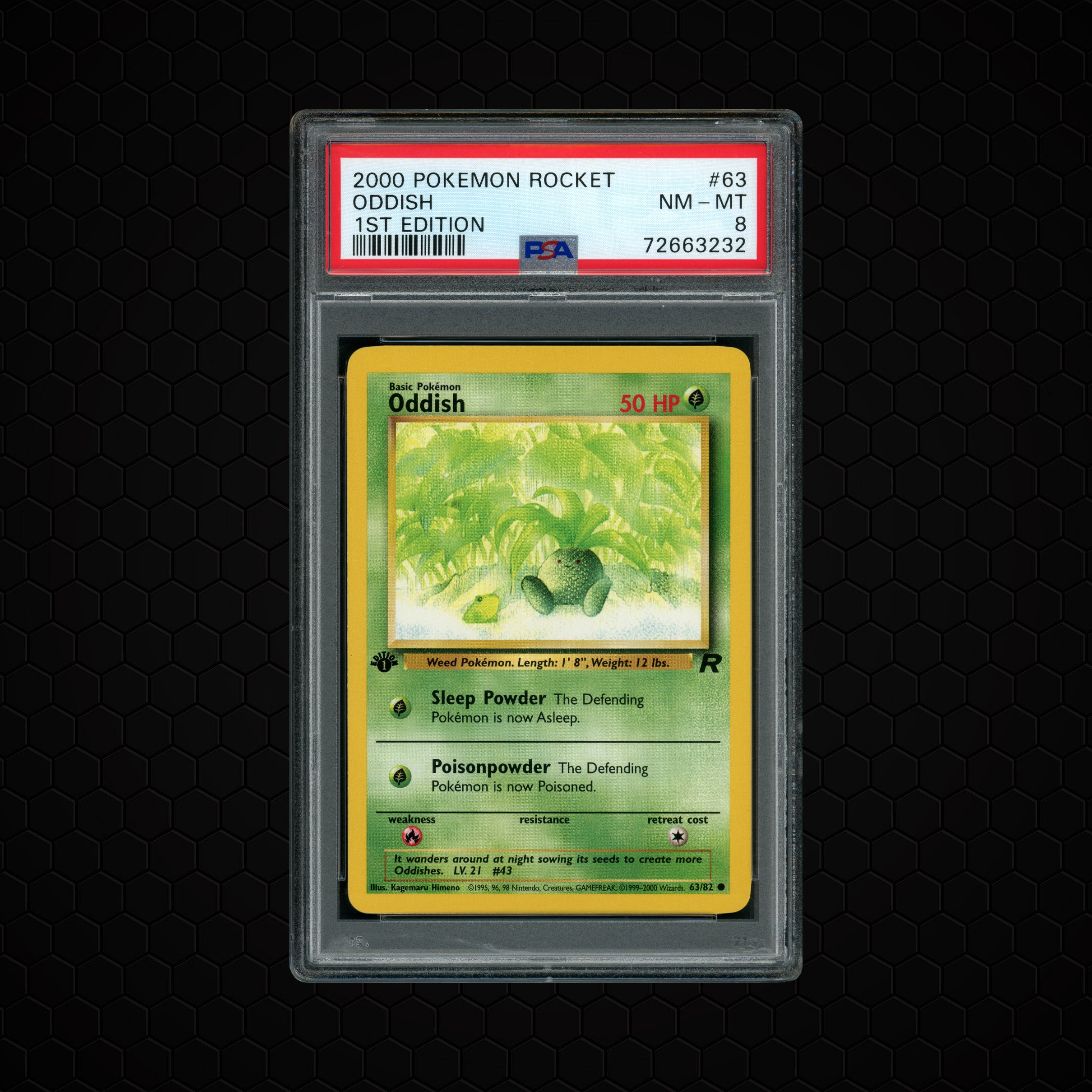 2000 Rocket 1st Edition Oddish #63 PSA 8