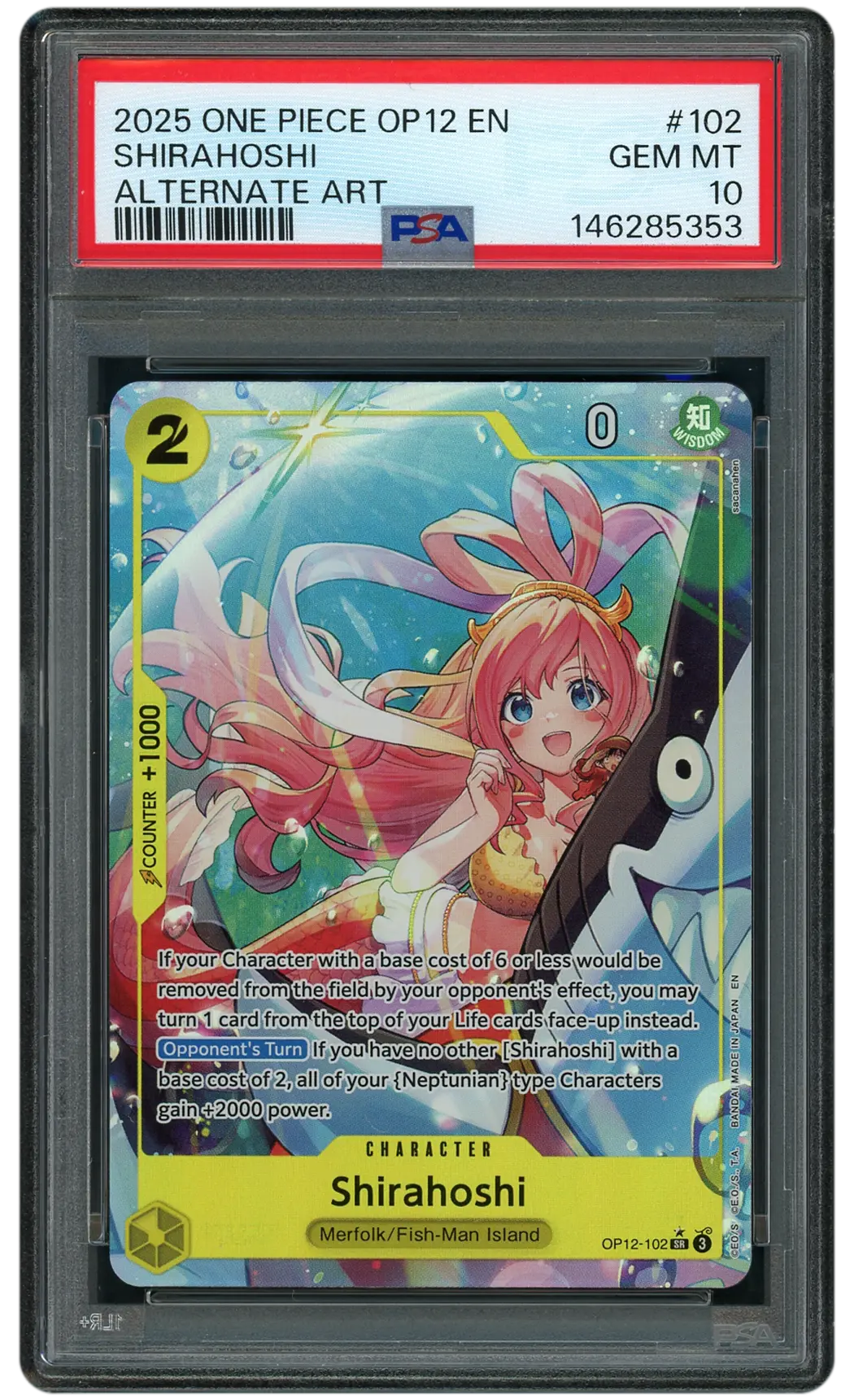 2025 Legacy of the Master Shirahoshi #OP12-102 PSA 10