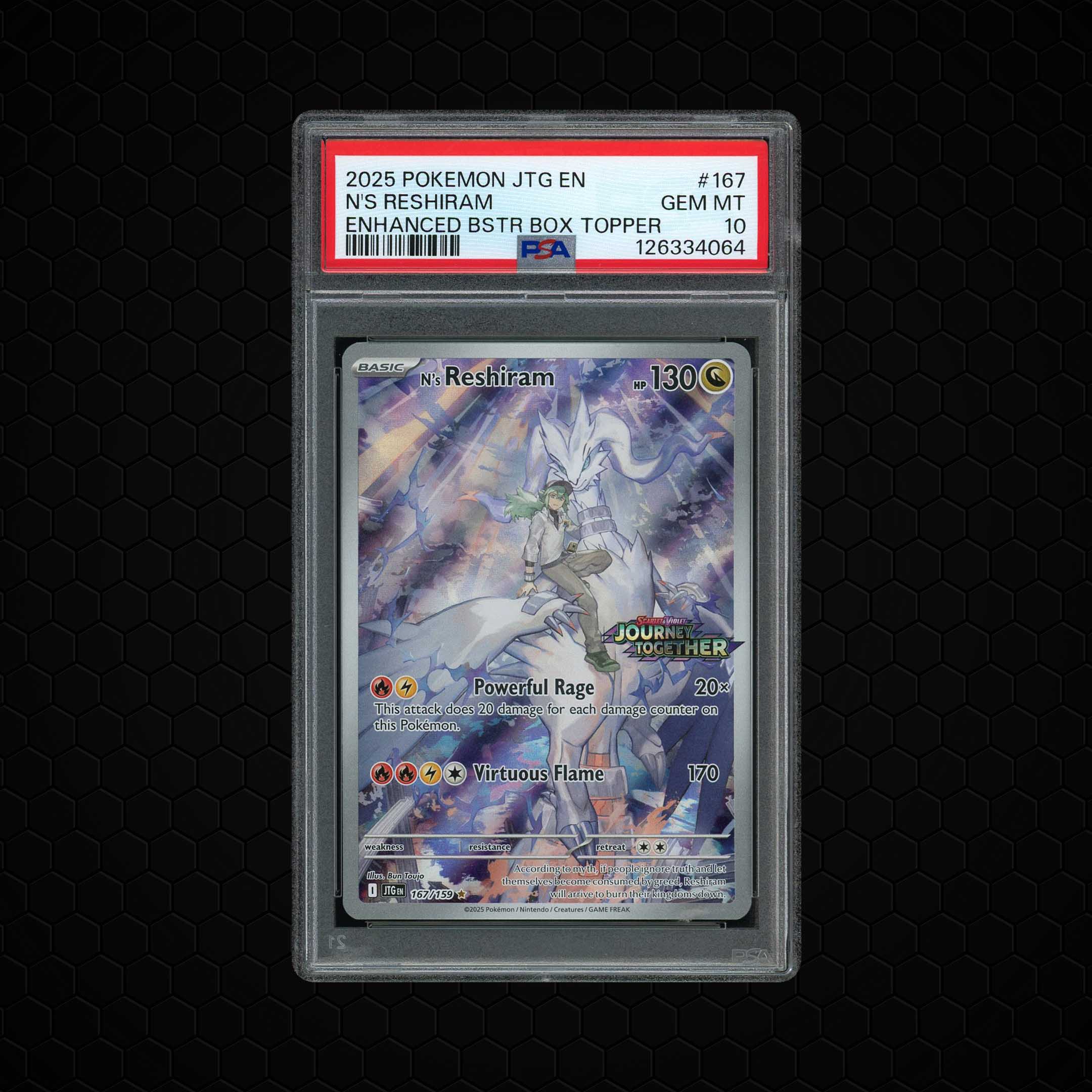 2025 Journey Together N's Reshiram #167 PSA 10
