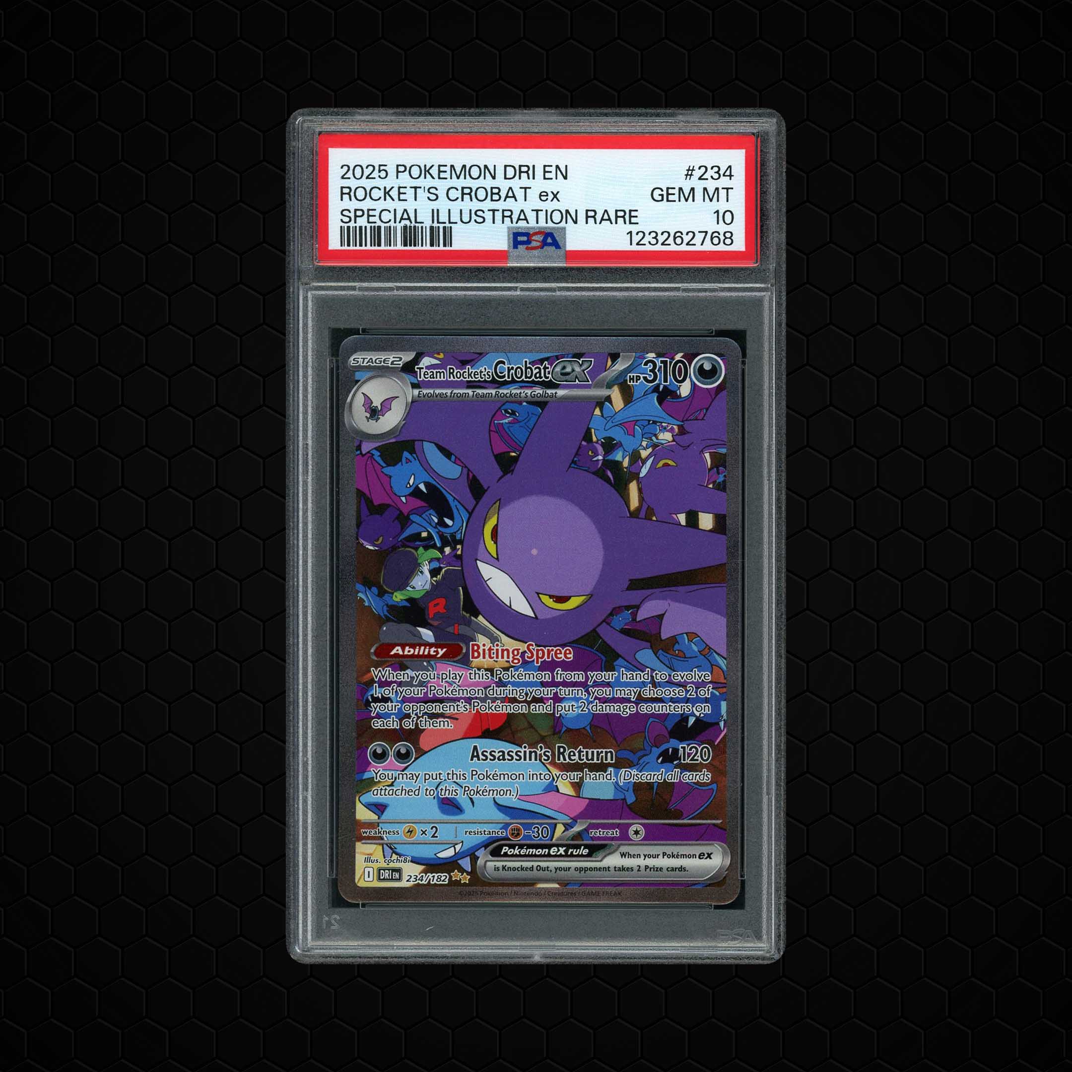 2025 Destined Rivals Rocket's Crobat ex #234 PSA 10