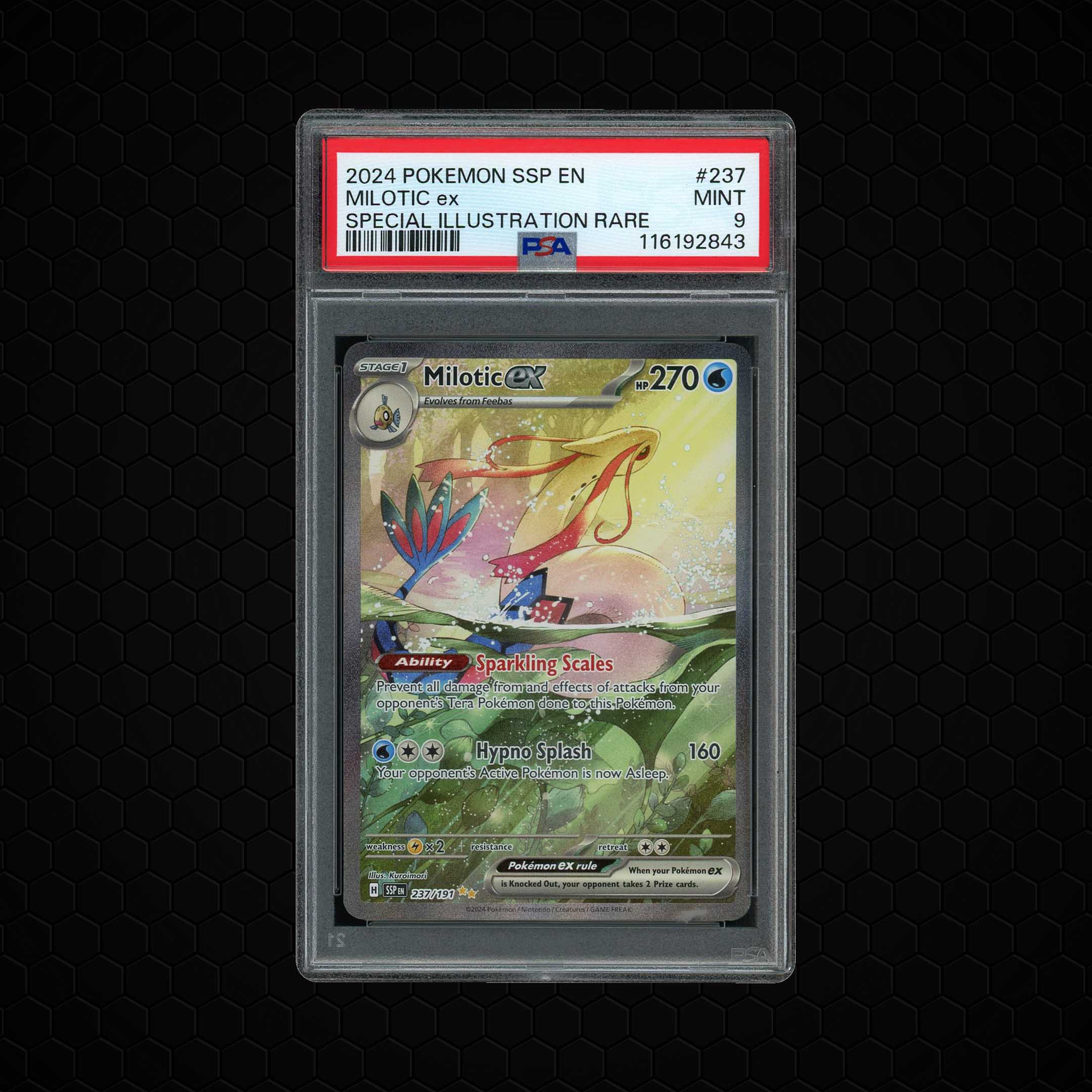 2024 Surging Sparks Milotic ex #237 PSA 9