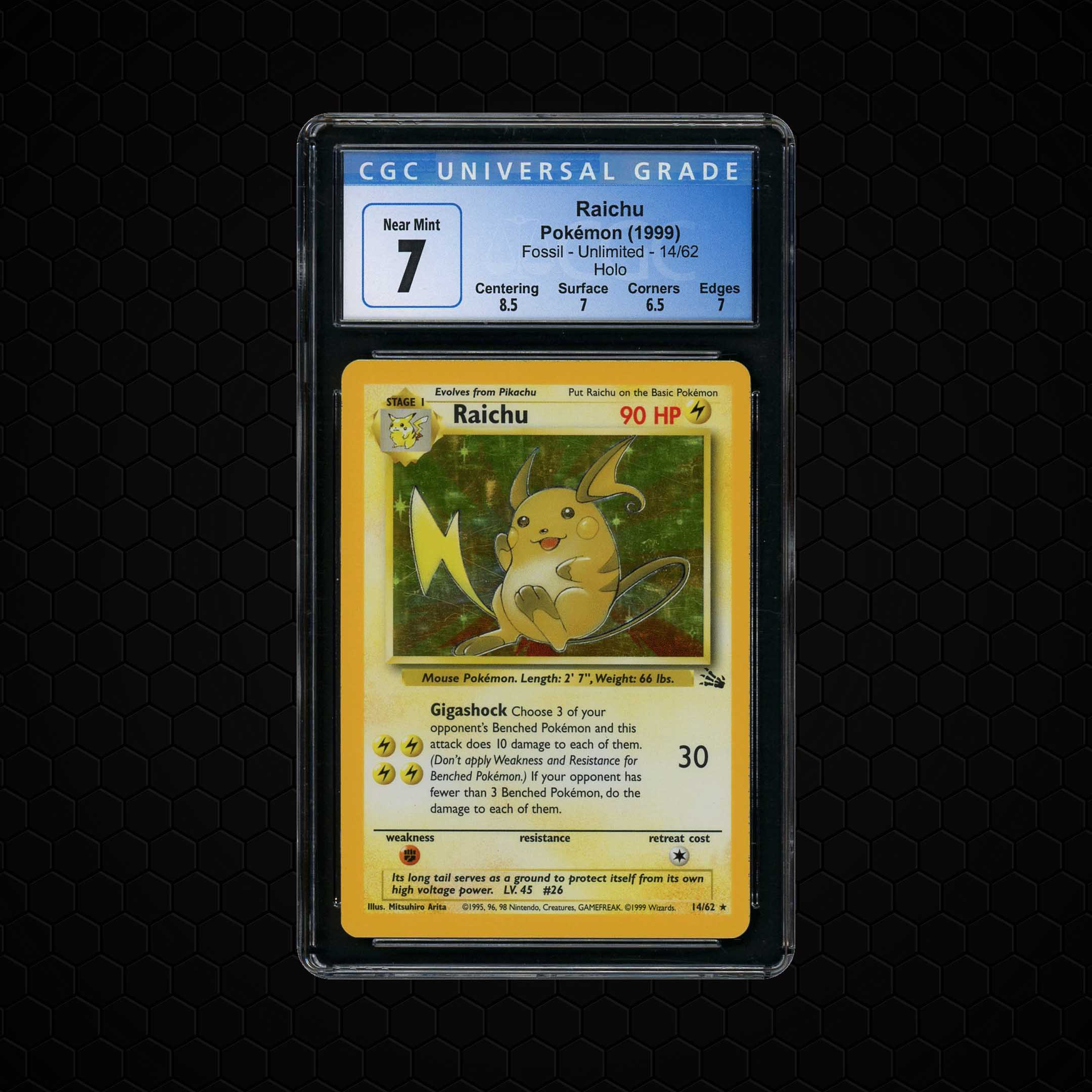 1999 Fossil Raichu #14 CGC 7