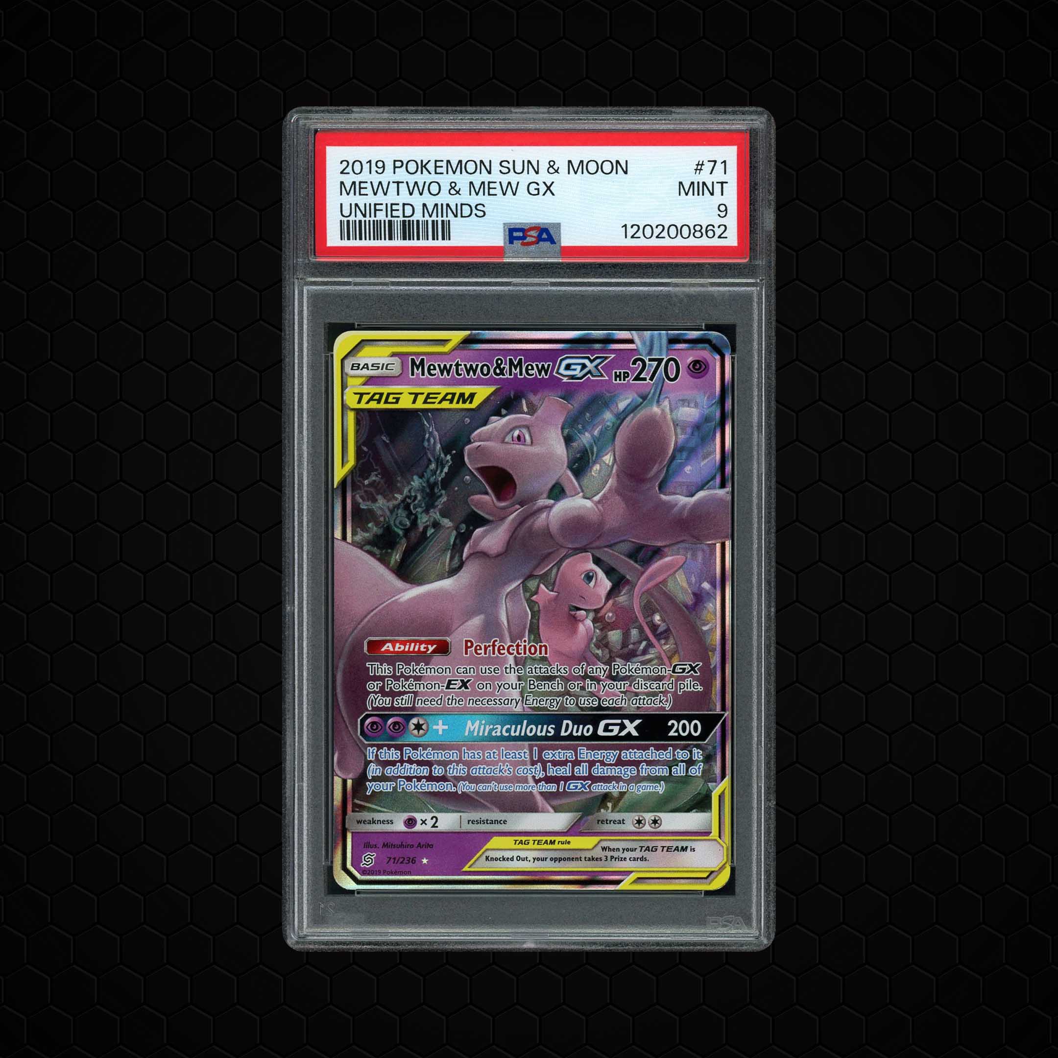 2019 Unified Minds Mewtwo & Mew GX #71 PSA 9