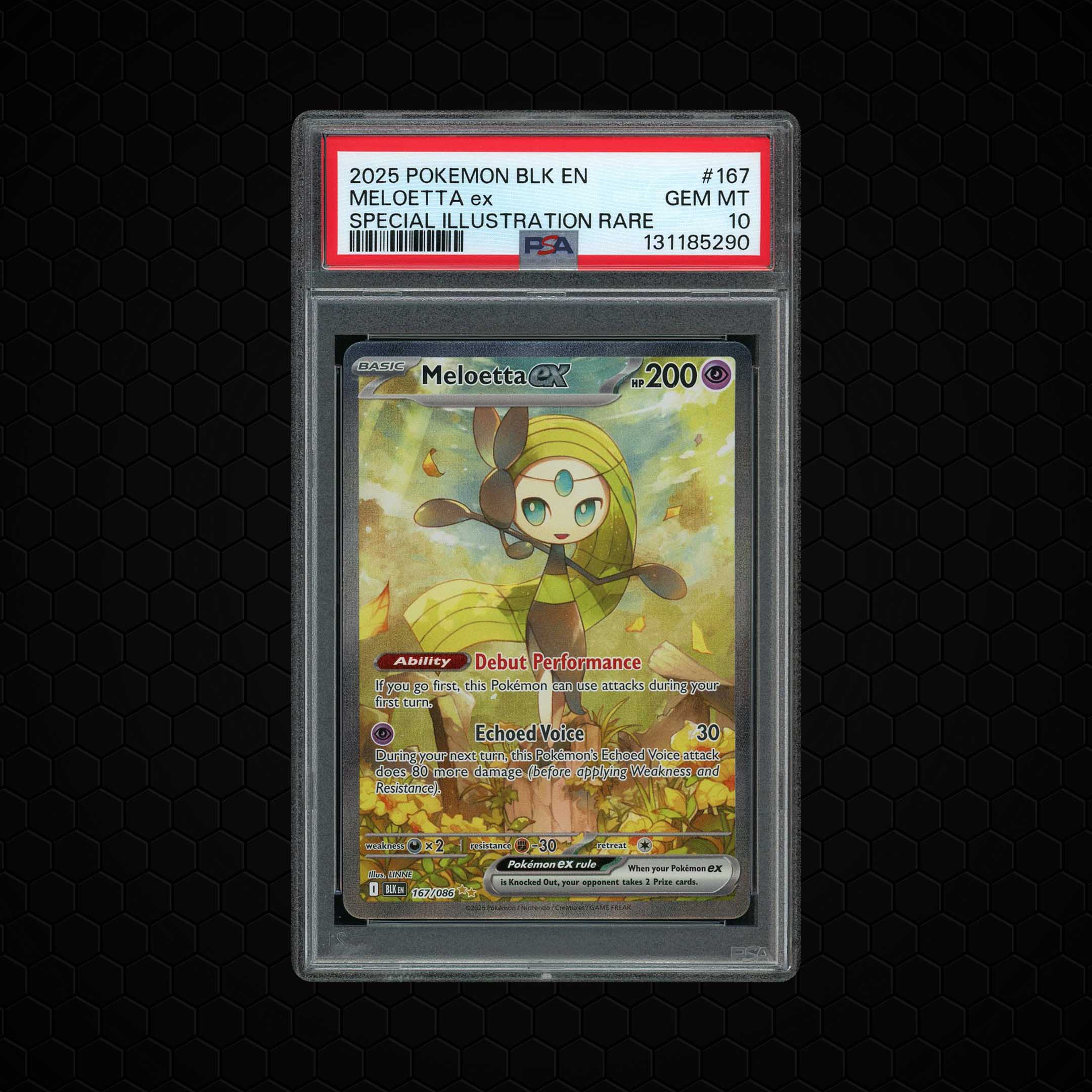 2025 Black Bolt Meloetta EX #167 PSA 10