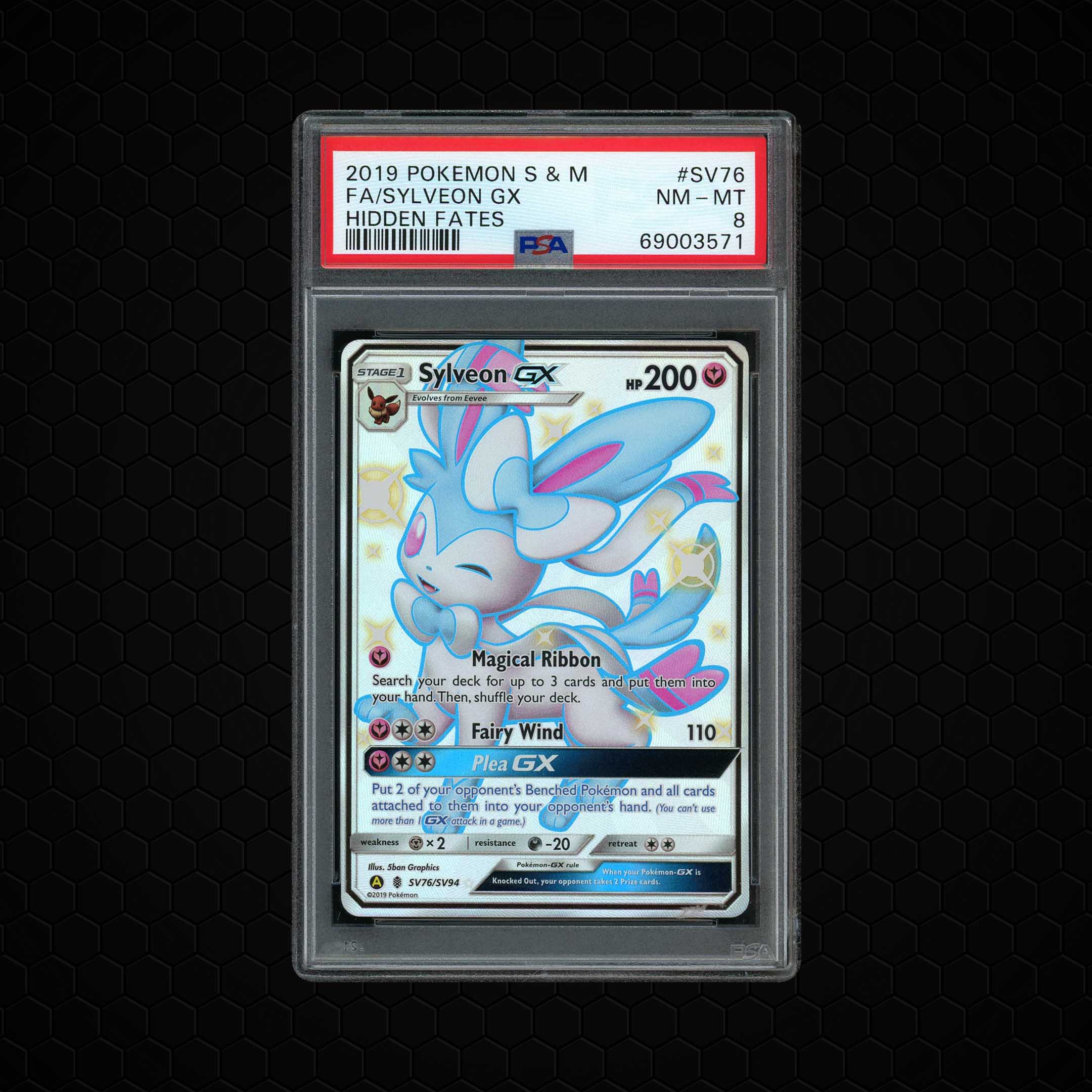2019 Hidden Fates Sylveon GX #SV76 PSA 8