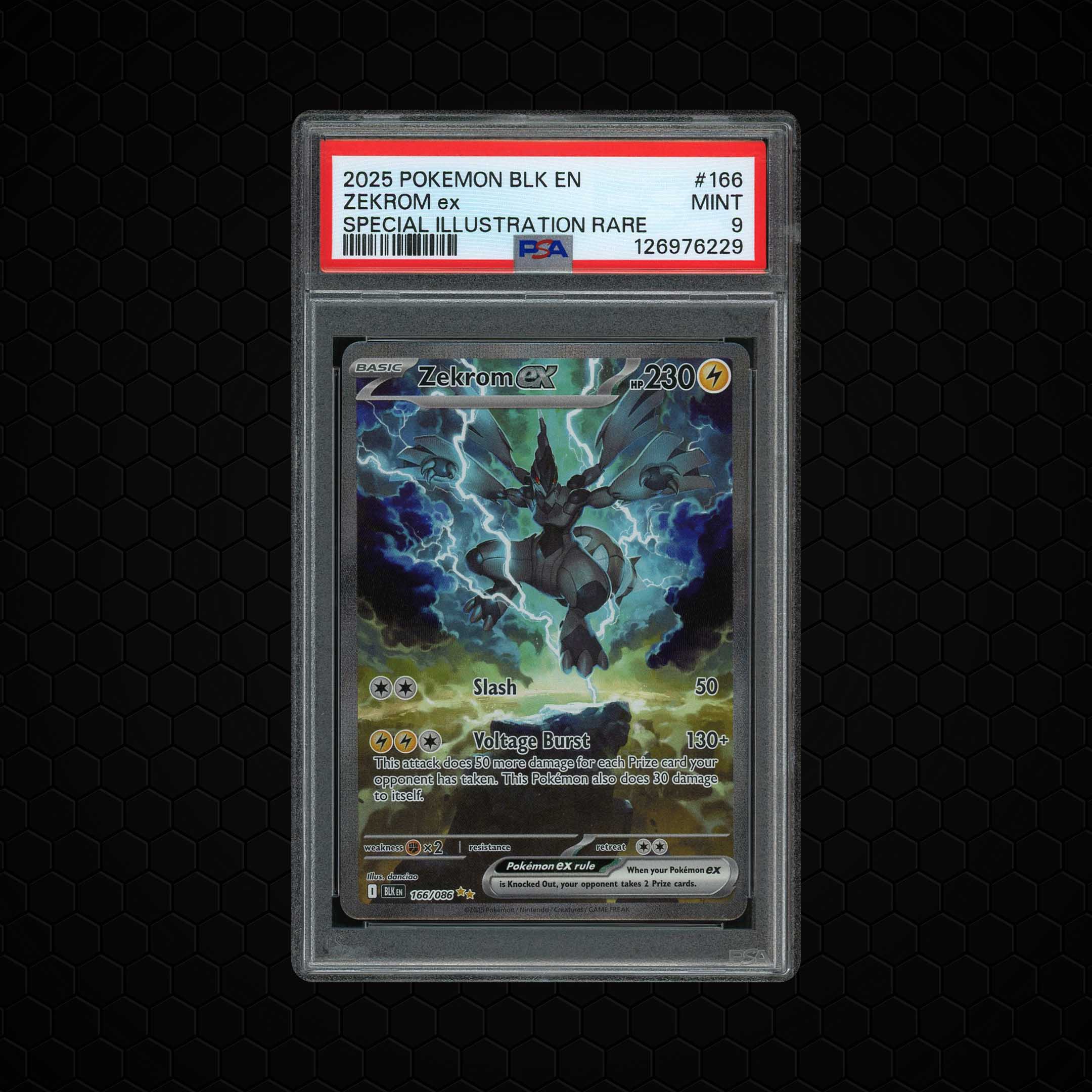 2025 Black Bolt Zekrom ex #166 PSA 9
