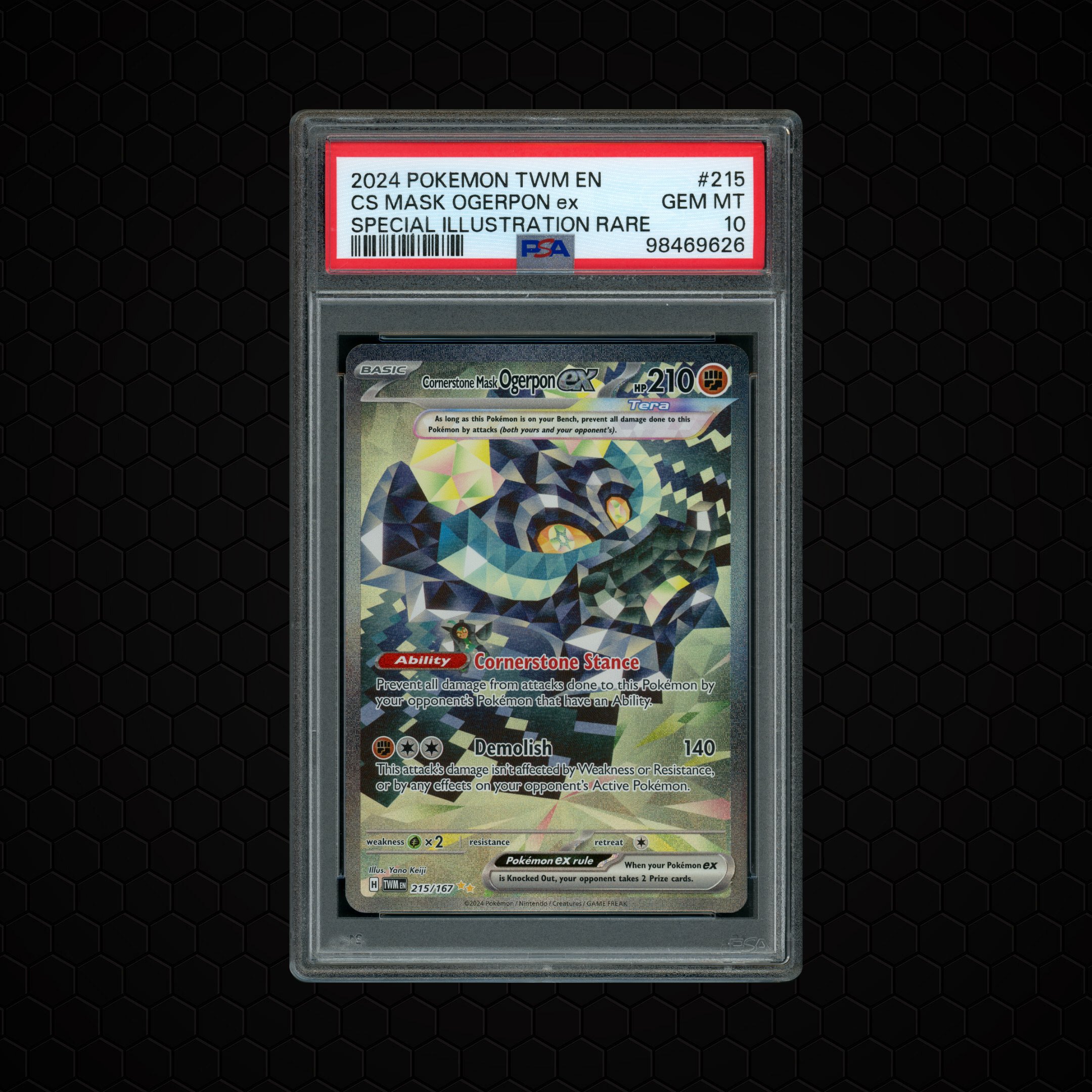 2024 Twilight Masquerade Cornerstone Mask Ogrepon EX #215 PSA 10