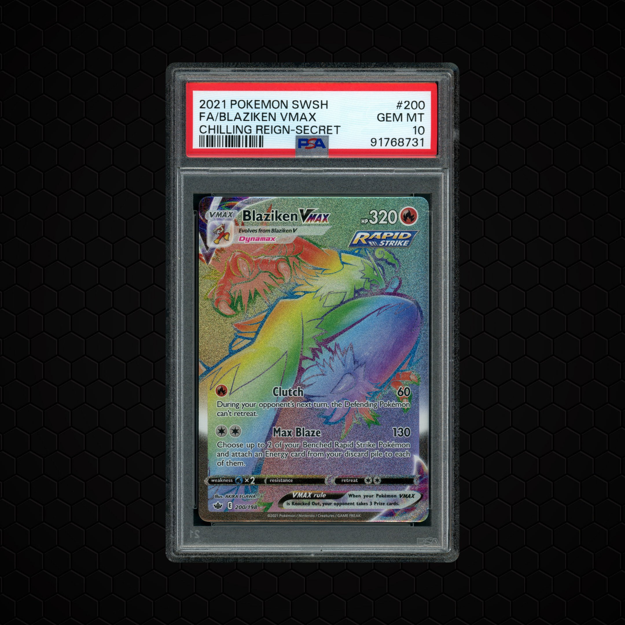 2021 Chilling Reign Blaziken VMAX #200 PSA 10