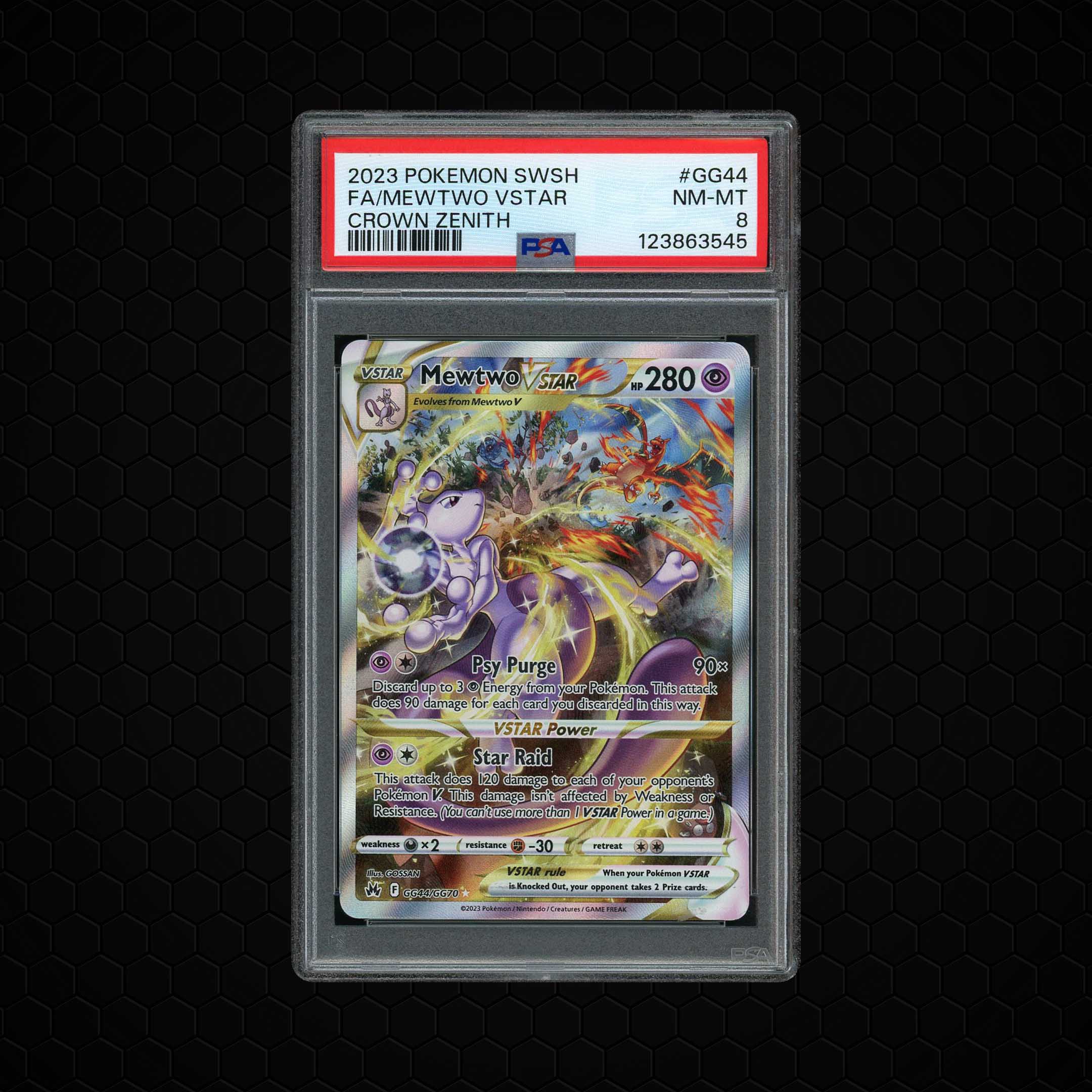 2023 Crown Zenith Mewtwo VSTAR #GG44 PSA 8
