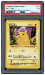 1999 Game Shadowless Pikachu #58 PSA 7 on Beezie.