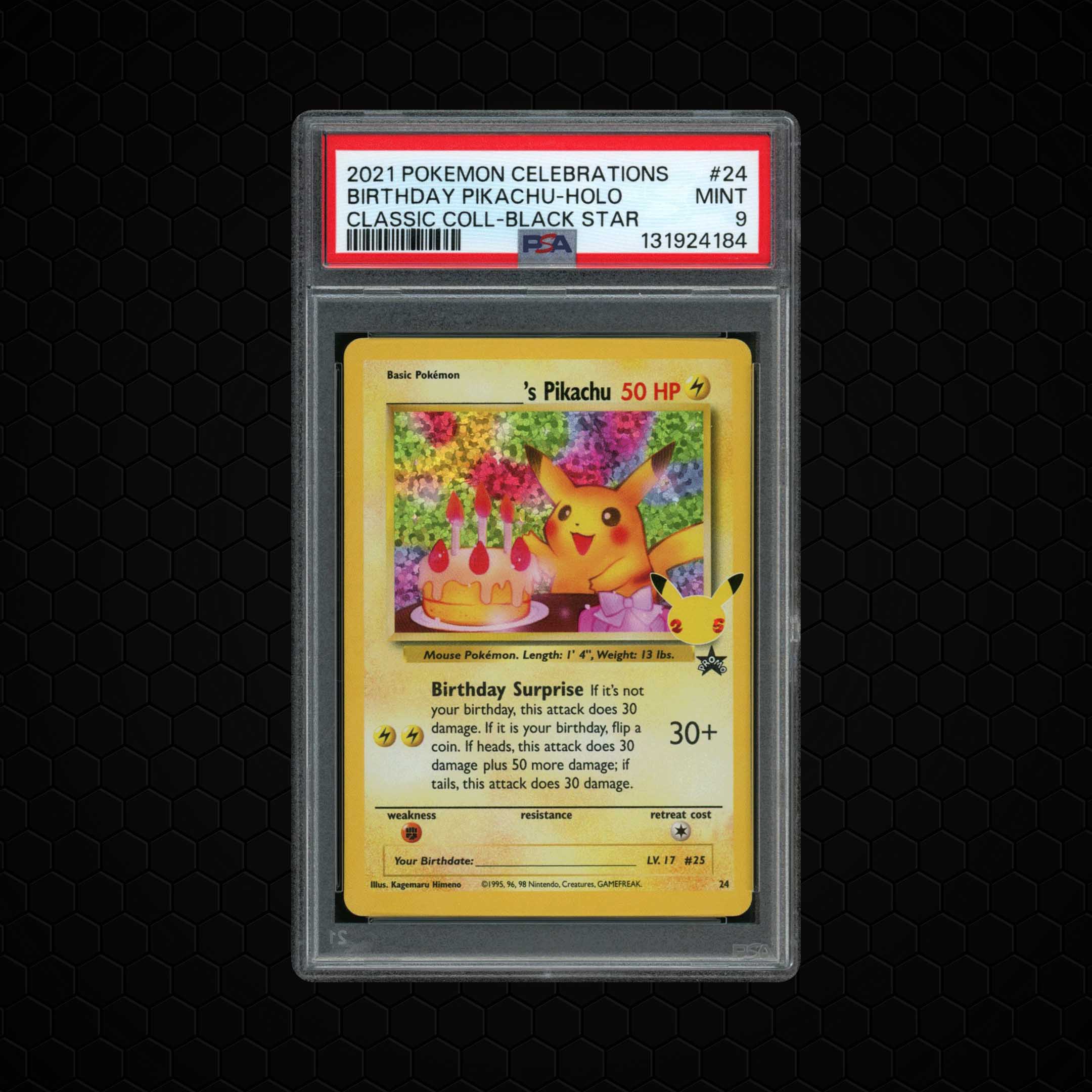 2021 Celebrations Classic Collection Birthday Pikachu #24 PSA 9