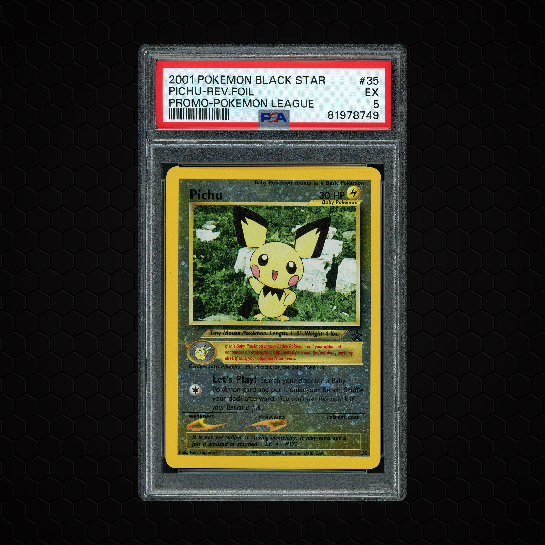 2001 Black Star Promo Pichu #35 PSA 5