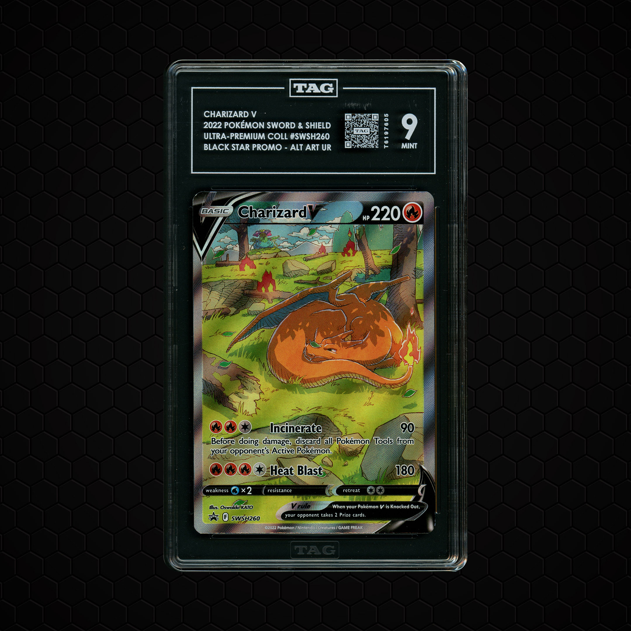 2022 Black Star Promo Charizard V #SWSH260 TAG 9