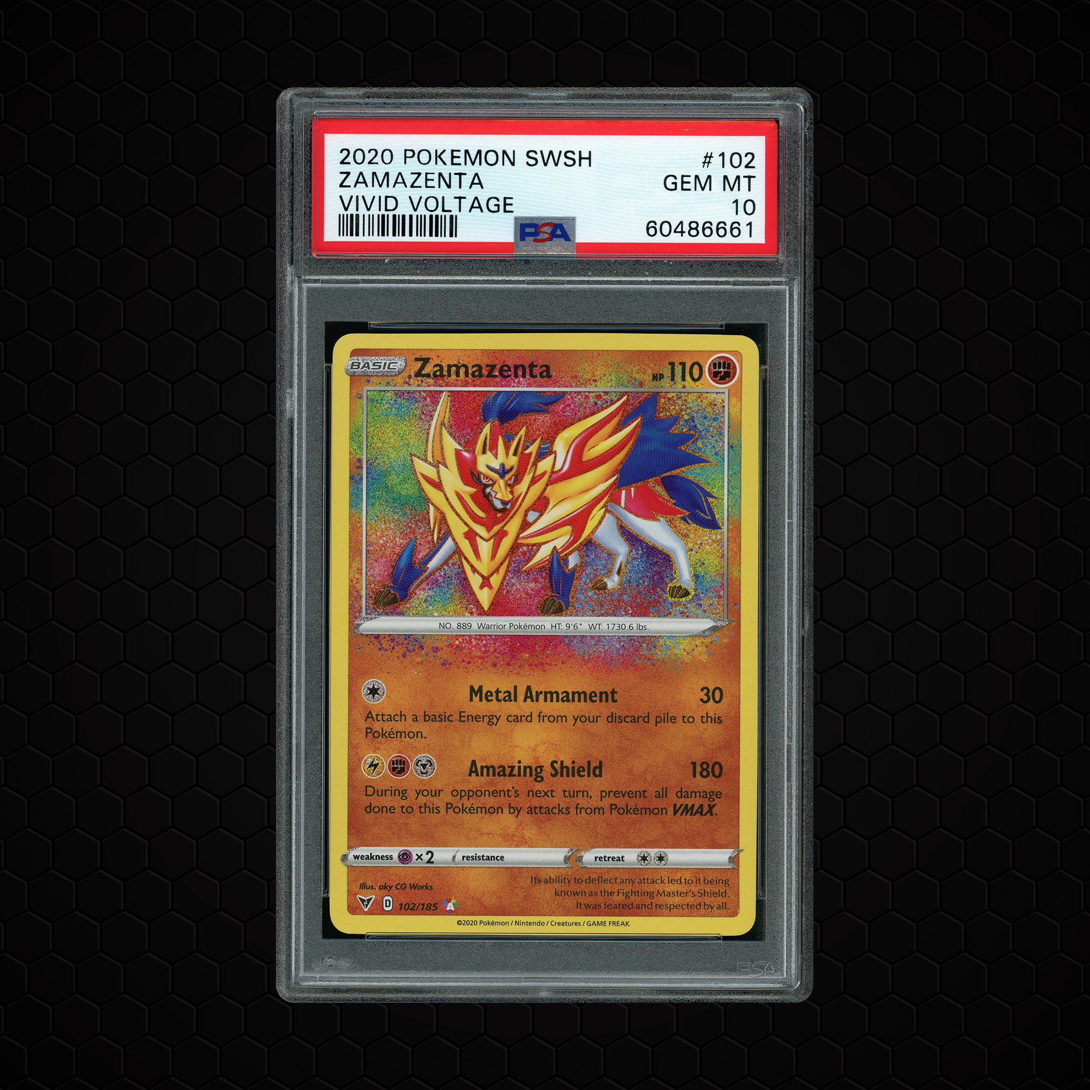 2020 Vivid Voltage Zamazenta #102 PSA 10