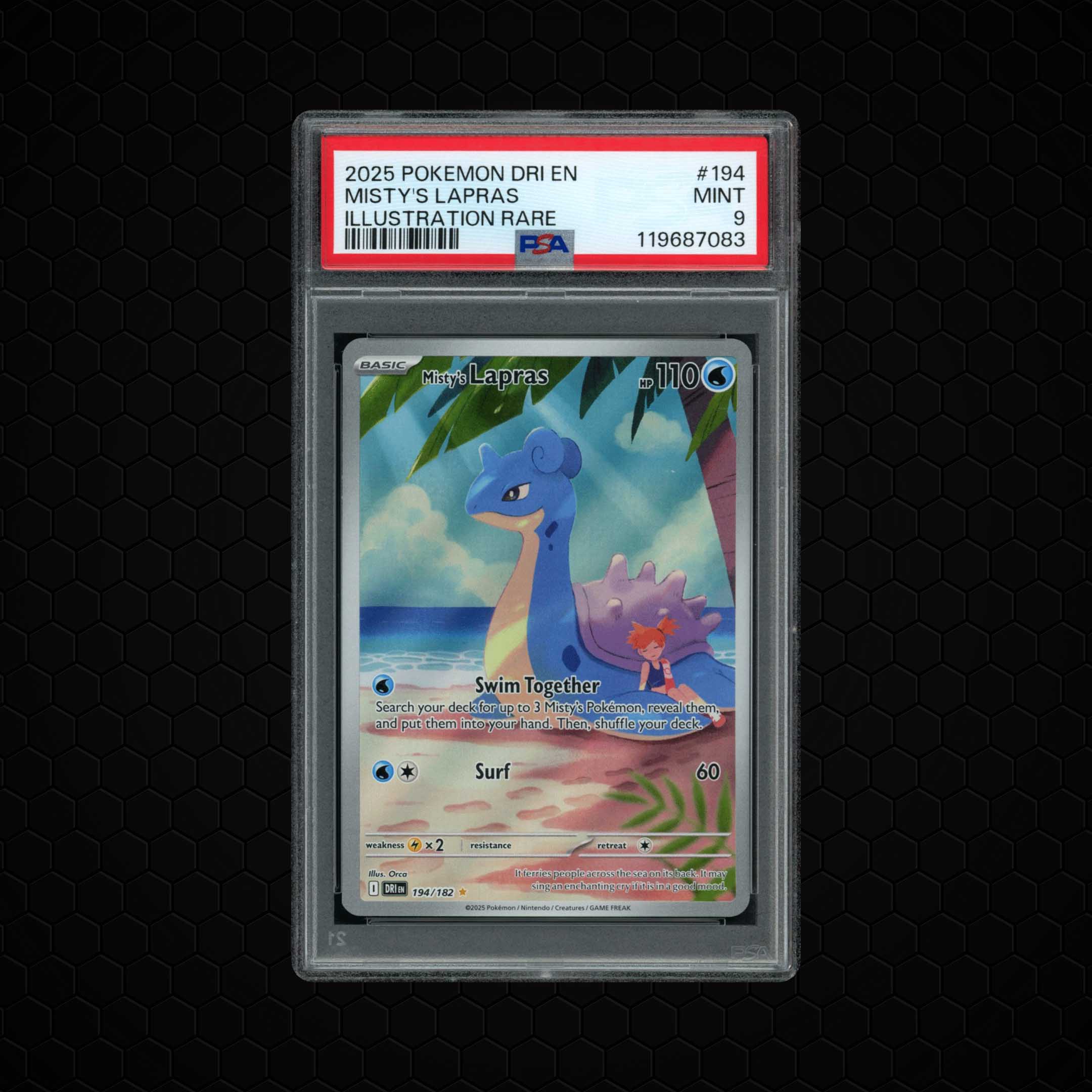 2025 Destined Rivals Misty's Lapras #194 PSA 9