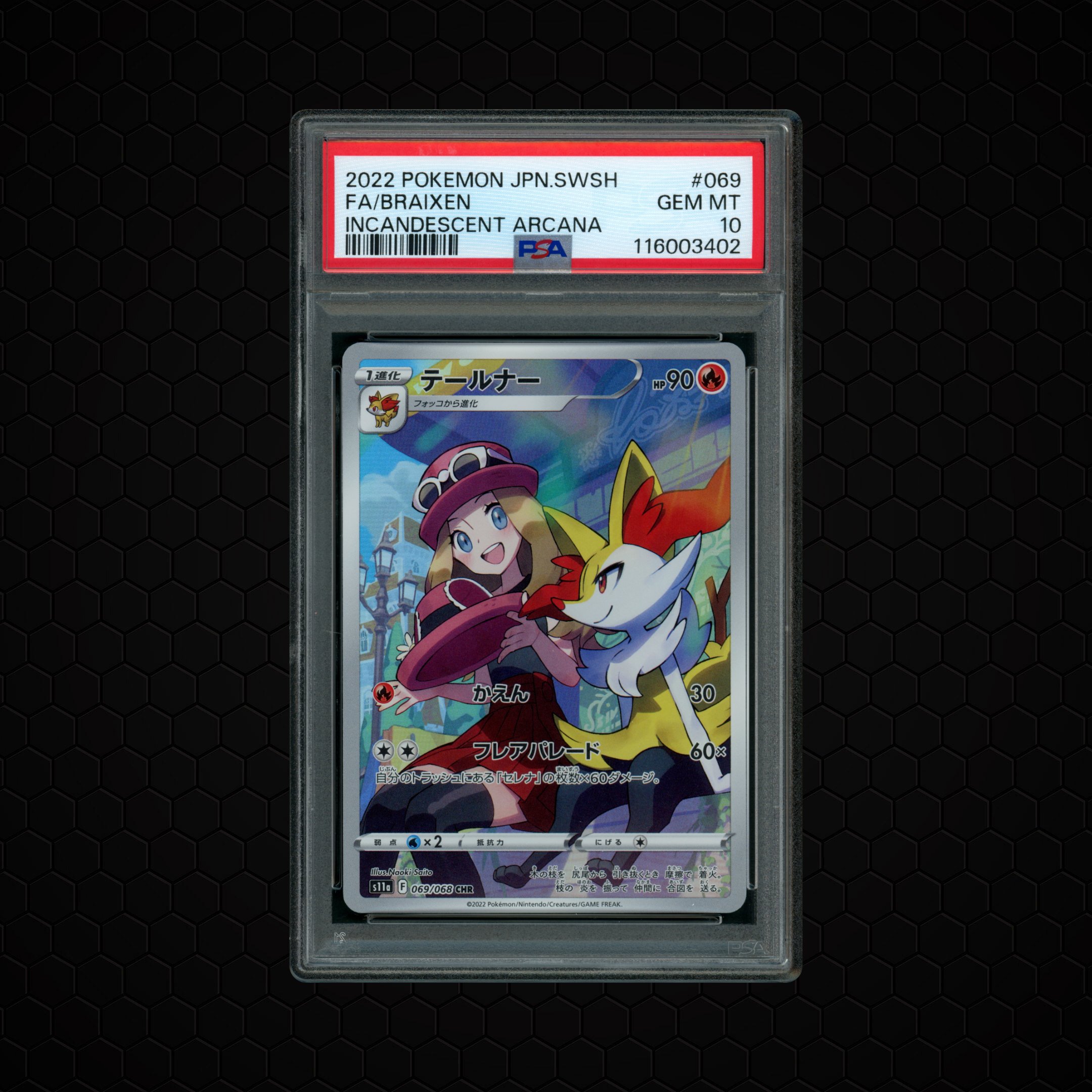 2022 Japanese Incandescent Arcana Braixen #69 PSA 10