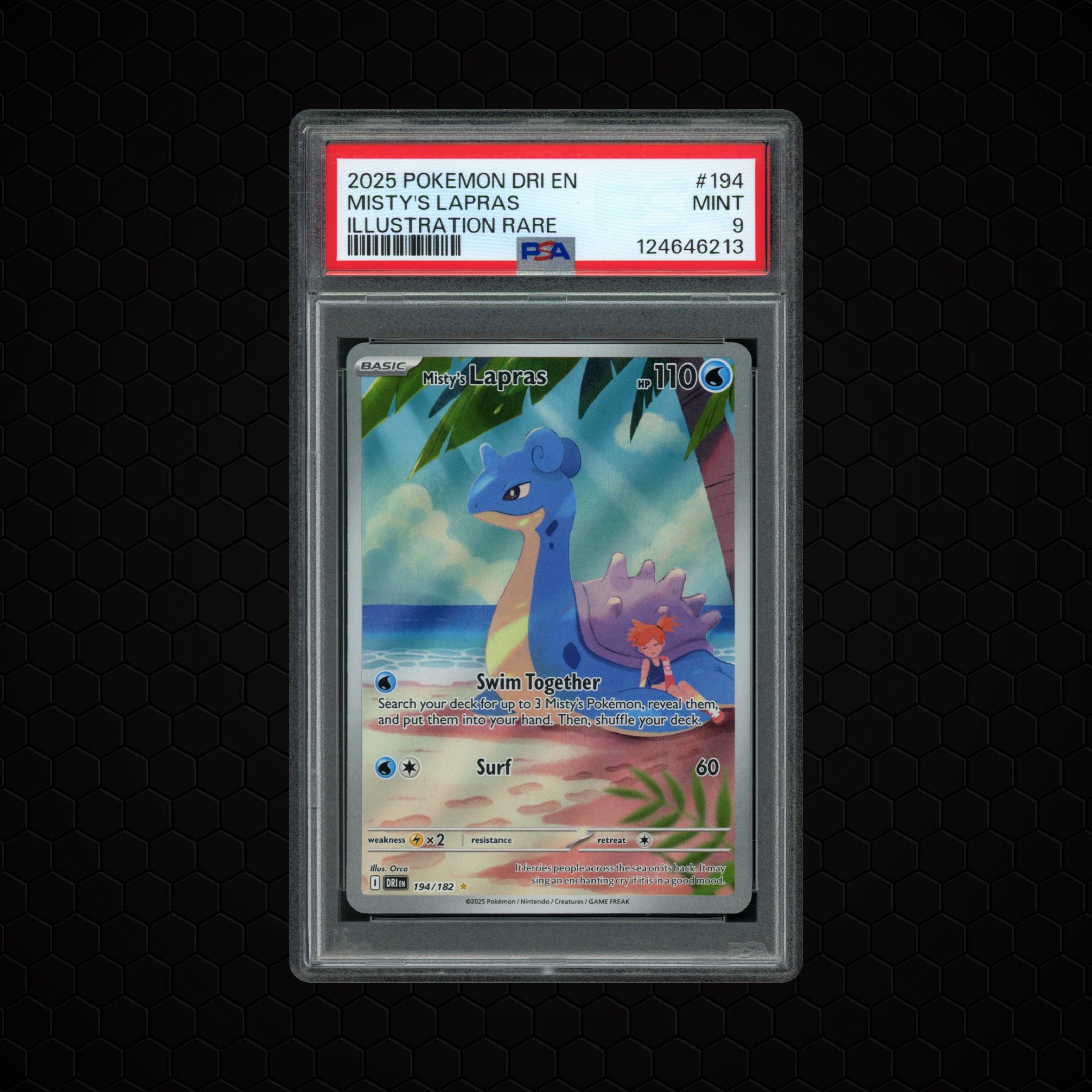 2025 Destined Rivals Misty's Lapras #194 PSA 9