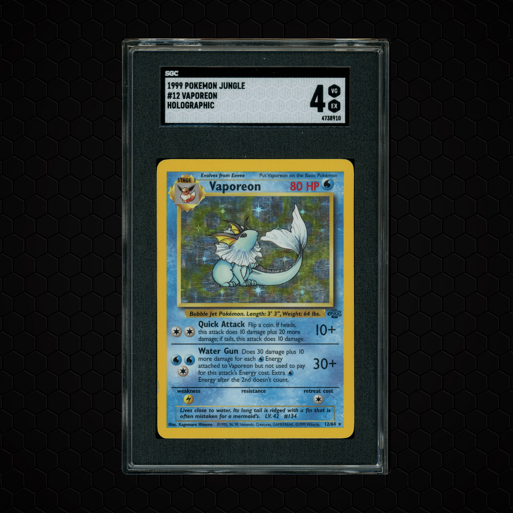 1999 Jungle Vaporeon #12 SGC 4
