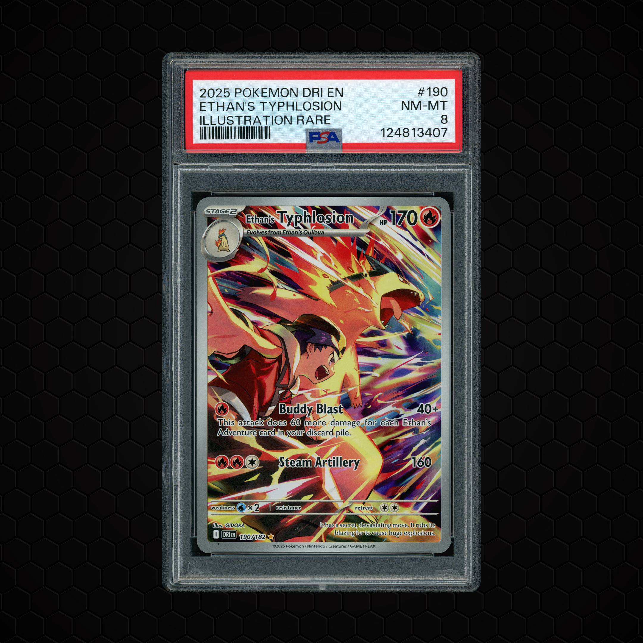 2025 Destined Rivals Ethan's Typhlosion #190 PSA 8