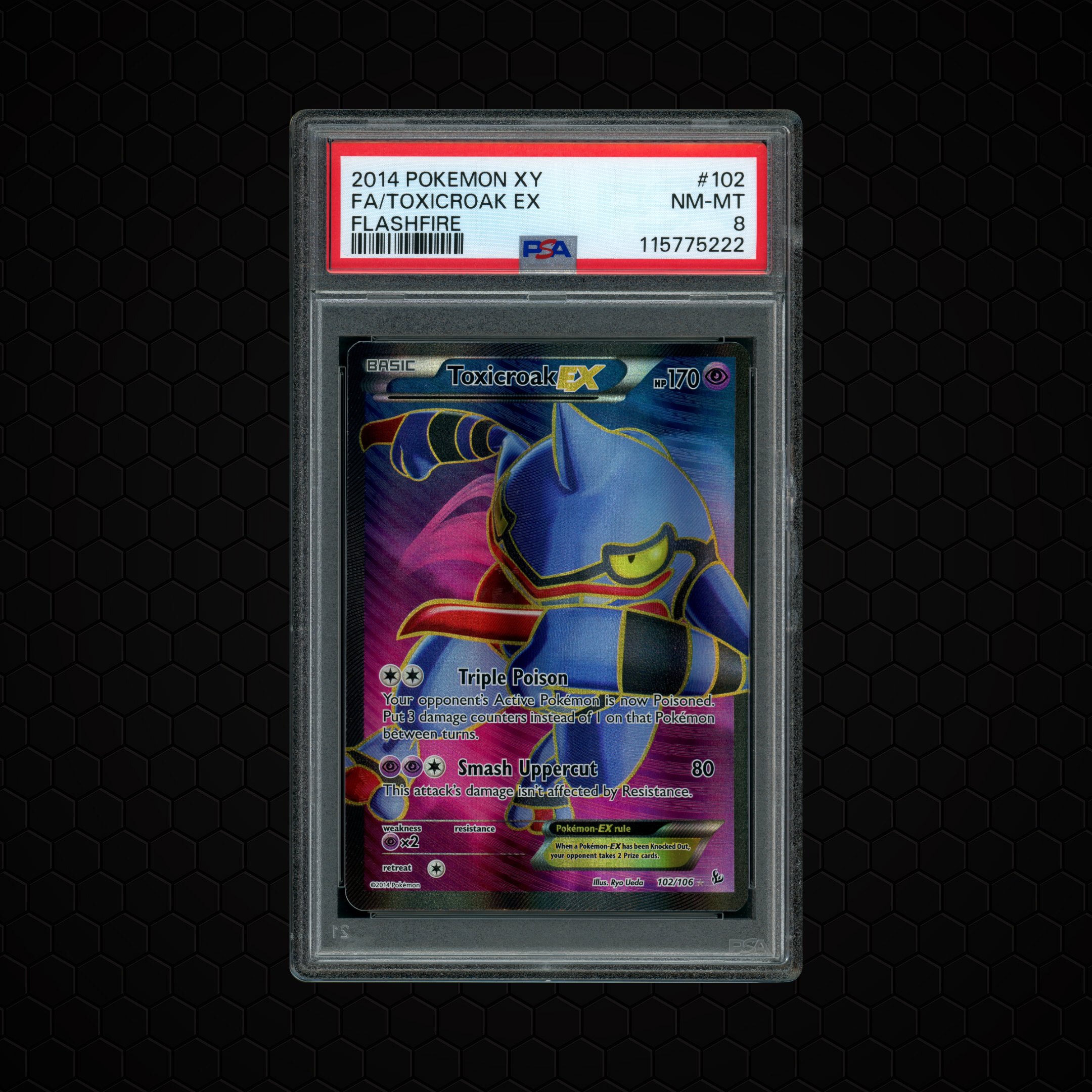 2014 XY Flashfire Toxicroak EX #102 PSA 8