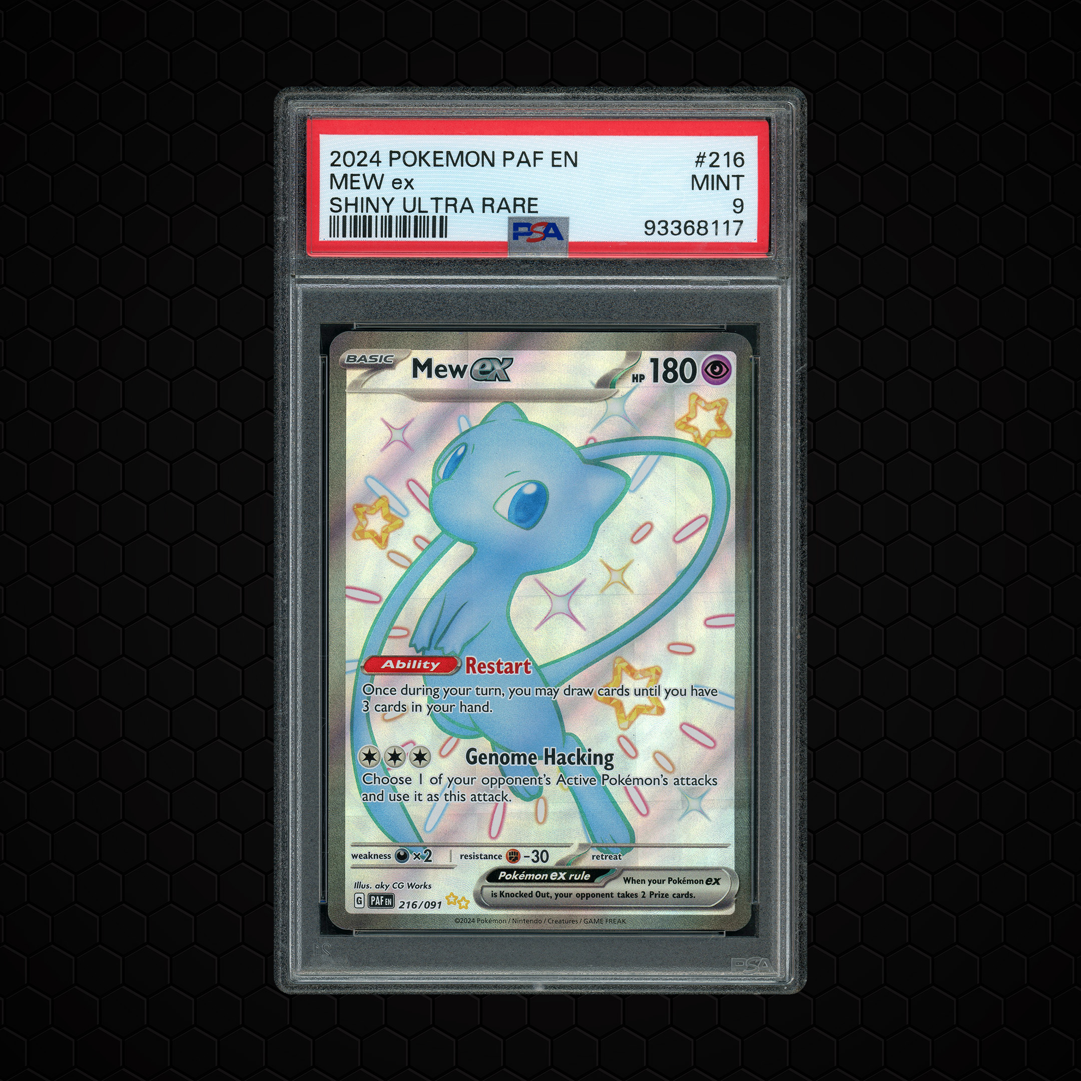 2024 Paldean Fates Mew EX #216 PSA 9