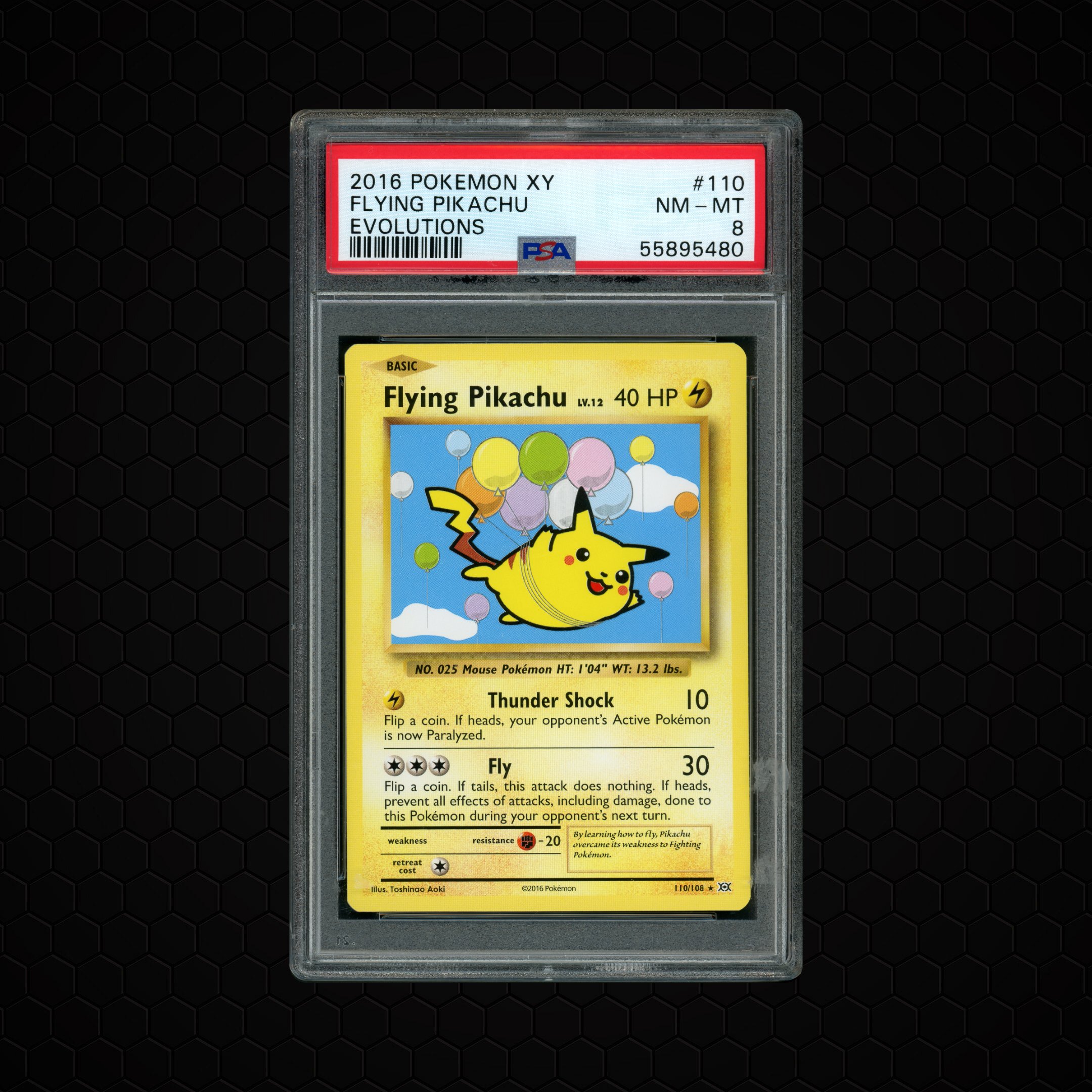 2016 Evolutions Flying Pikachu #110 PSA 8