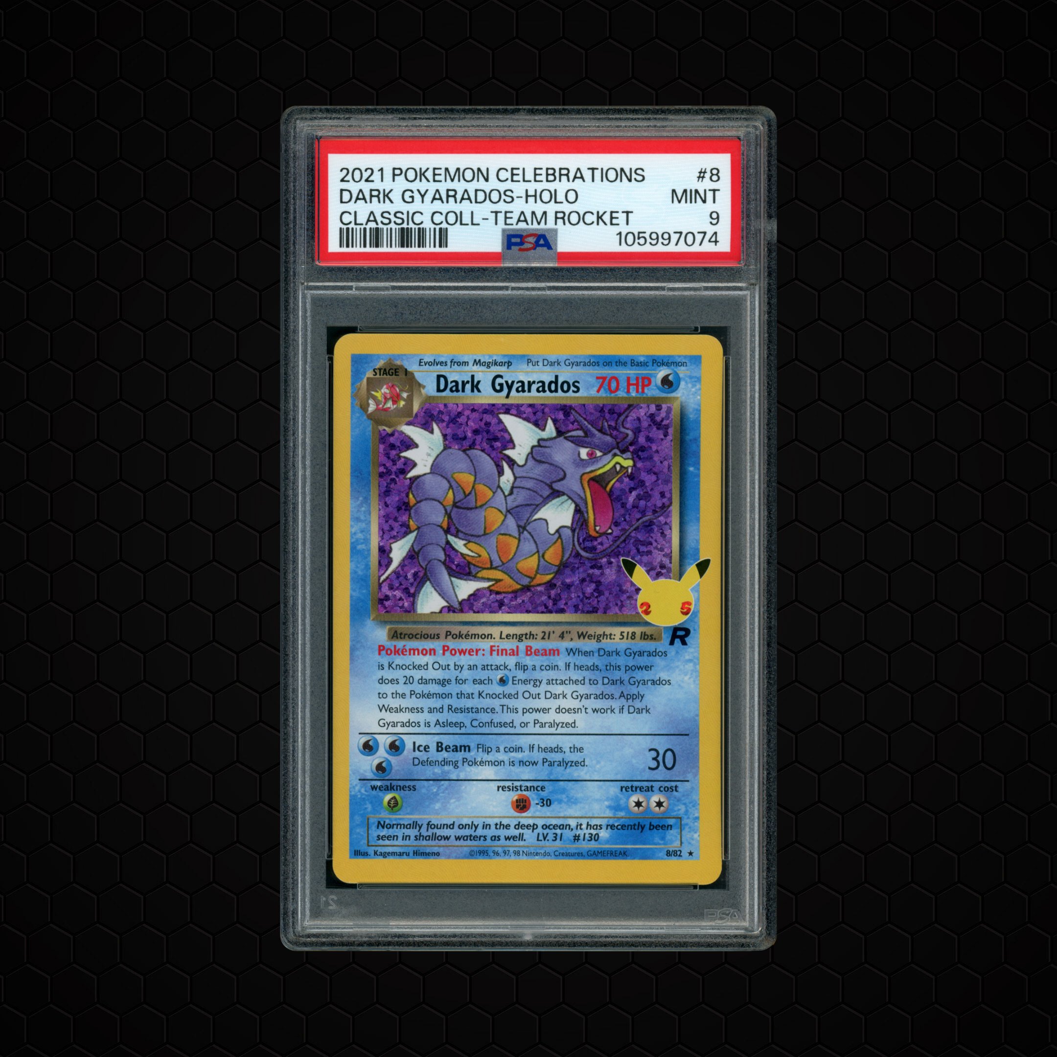 2021 Celebrations: Classic Collection Dark Gyarados #8 PSA 9
