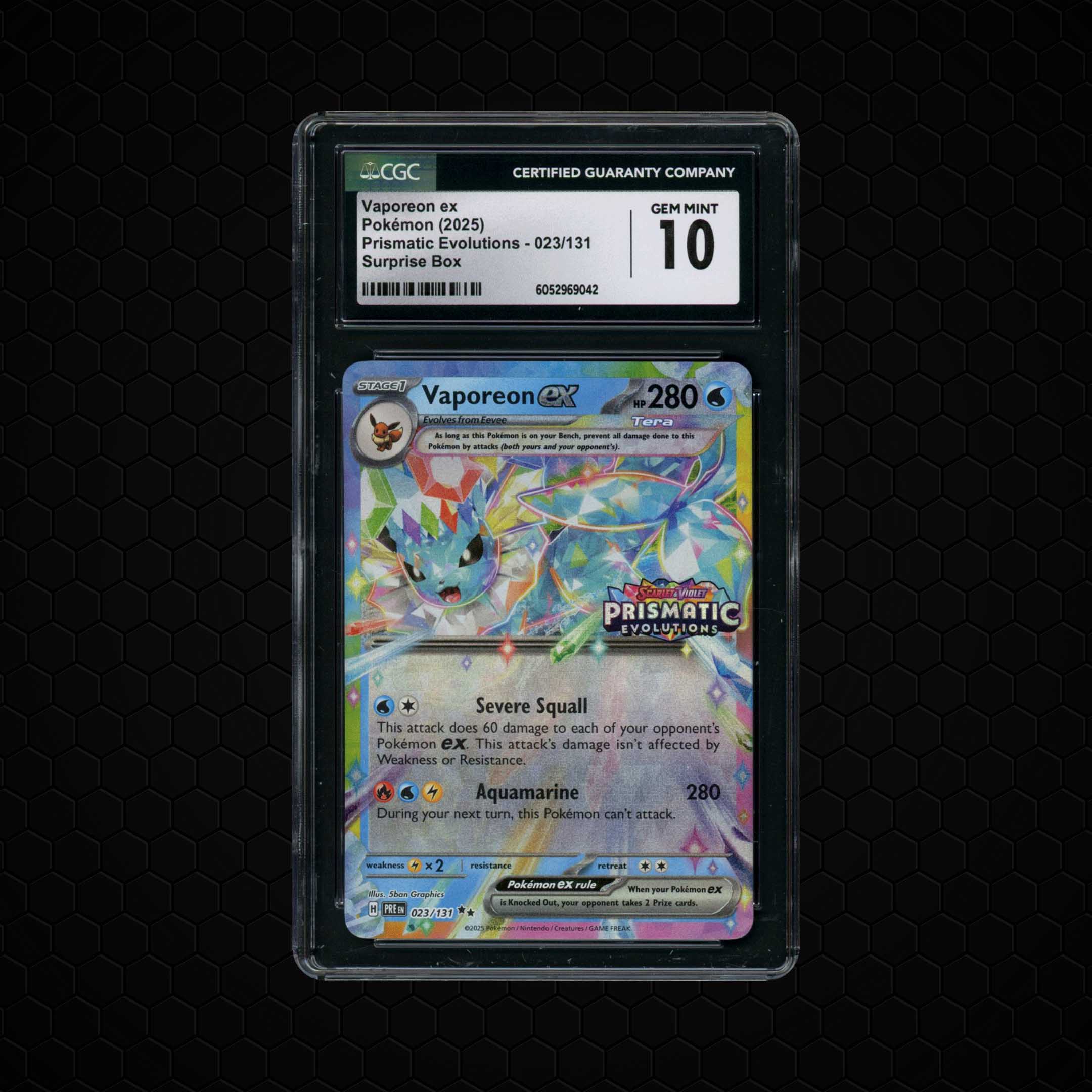 2025 Prismatic Evolutions Vaporeon EX #23 CGC 10