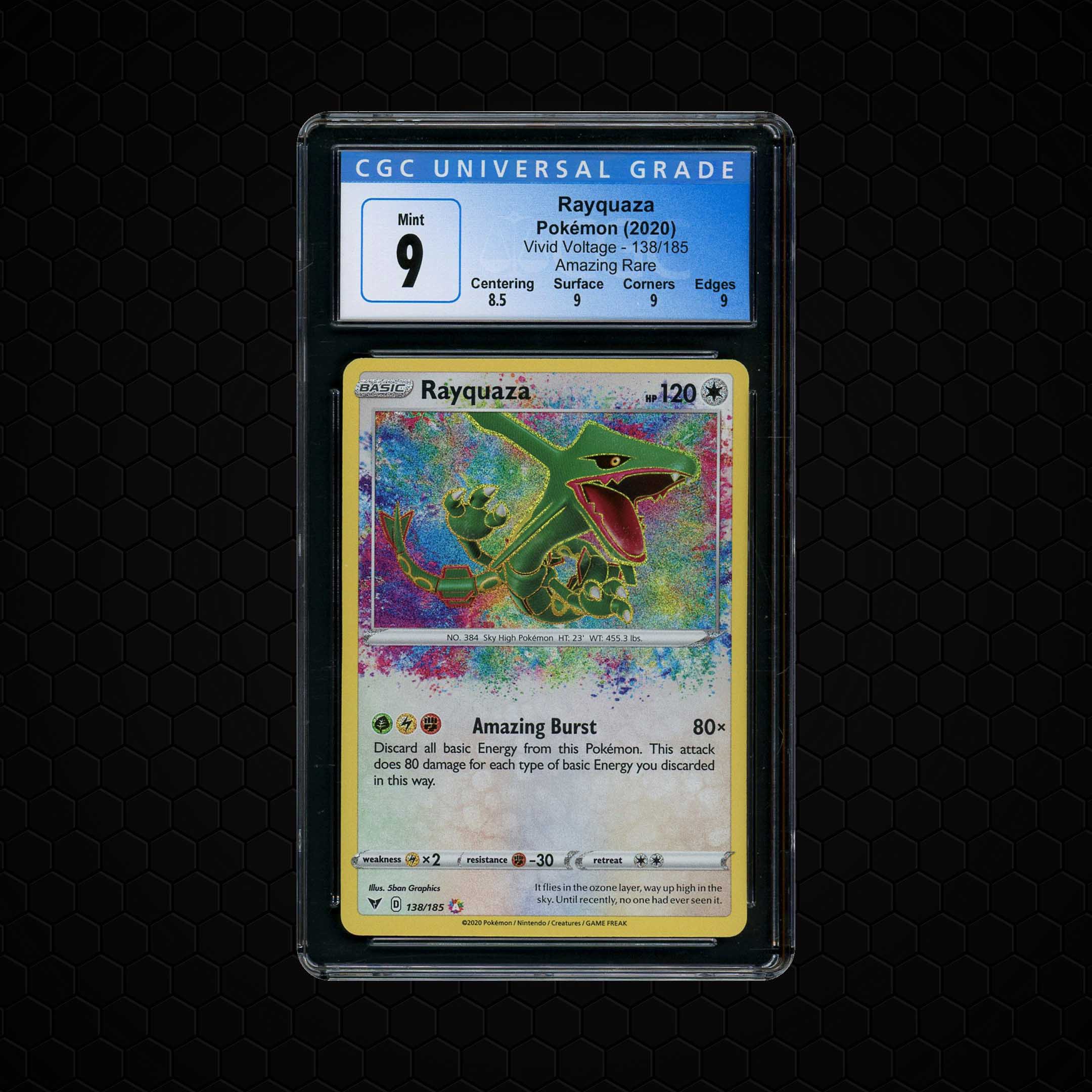 2020 Vivid Voltage Rayquaza #138 CGC 9