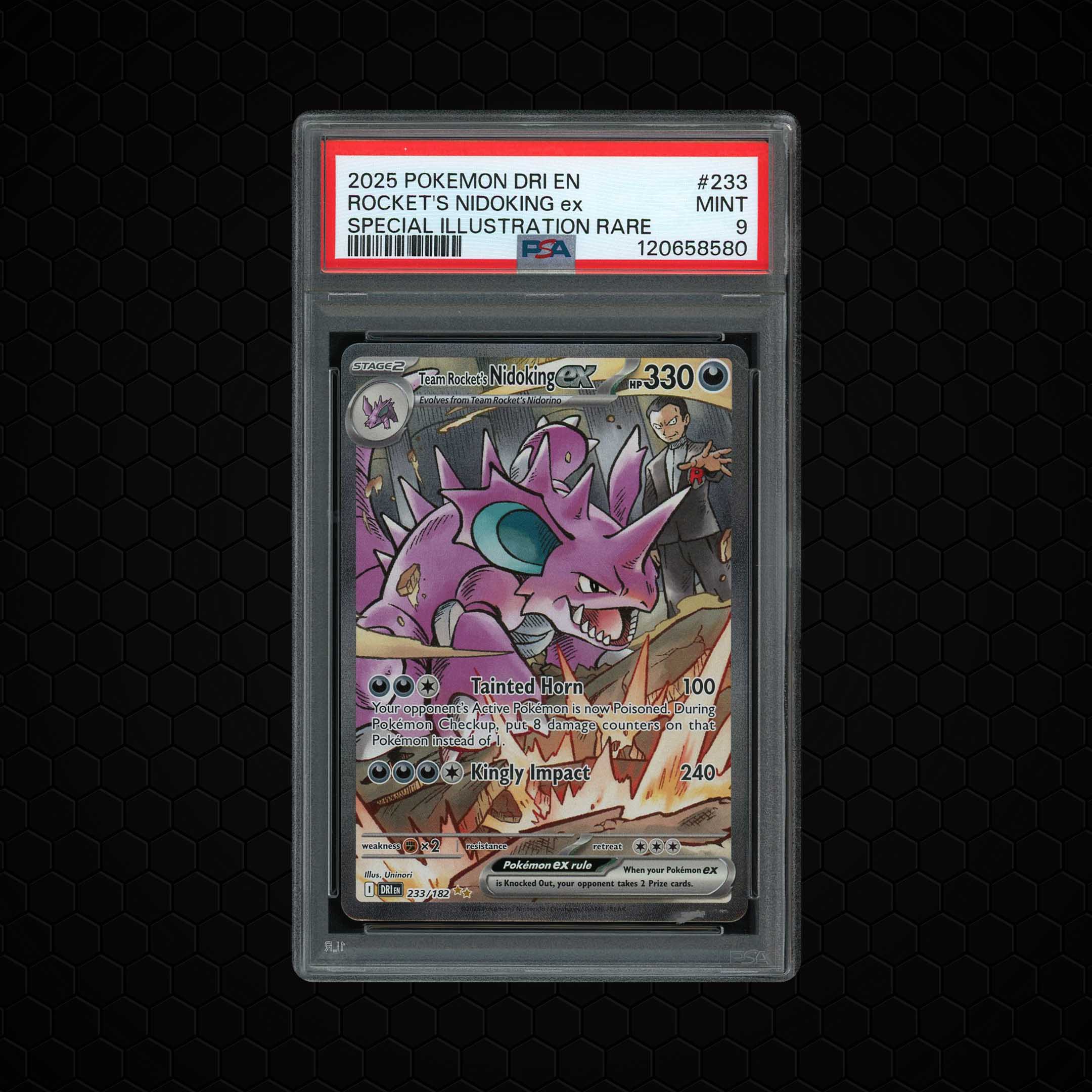 2025 Destined Rival Team Rocket's Nidoking EX #233 PSA 10