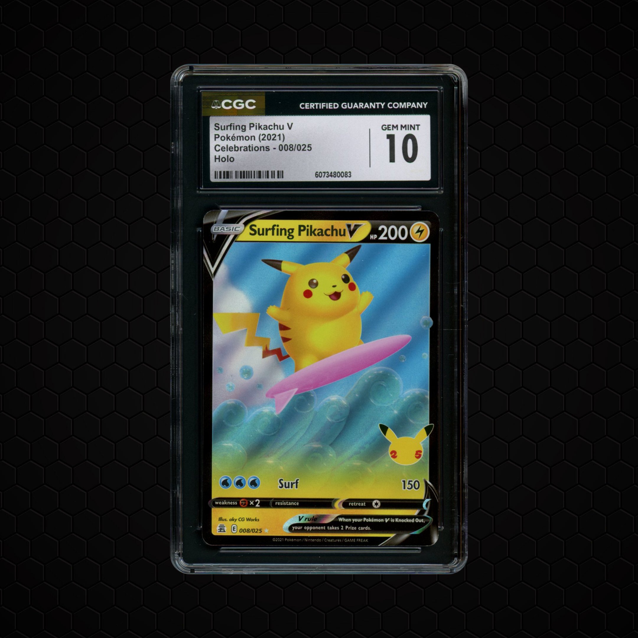 2021 Celebrations Surfing Pikachu V #8 CGC 10