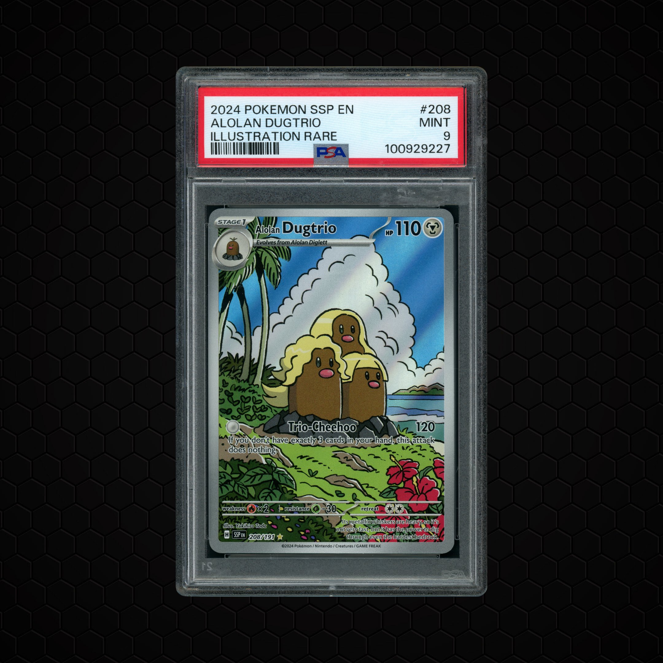 2024 Surging Sparks Alolan Dugtrio #208 PSA 9