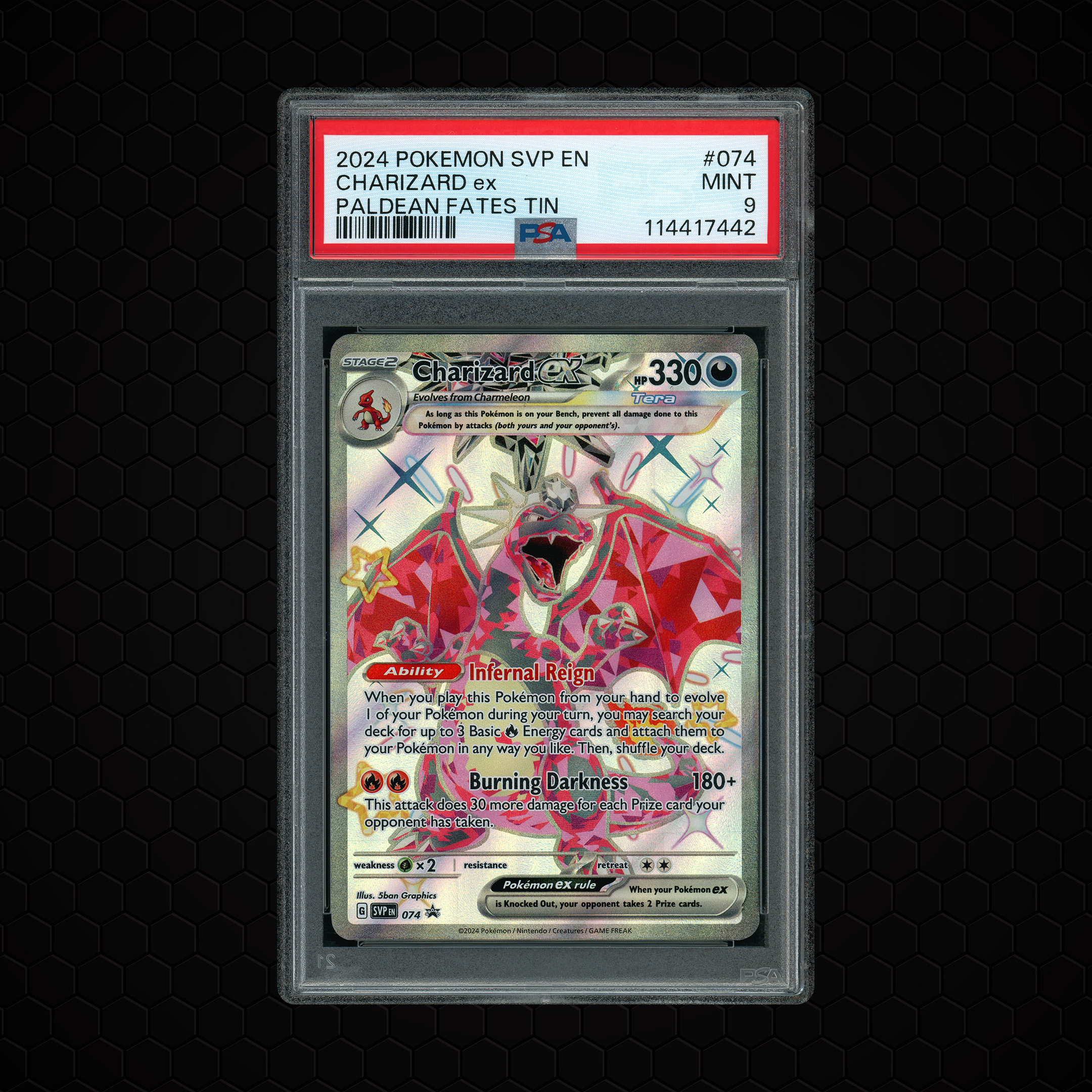 2024 Black Star Promo Charizard EX #74 PSA 9
