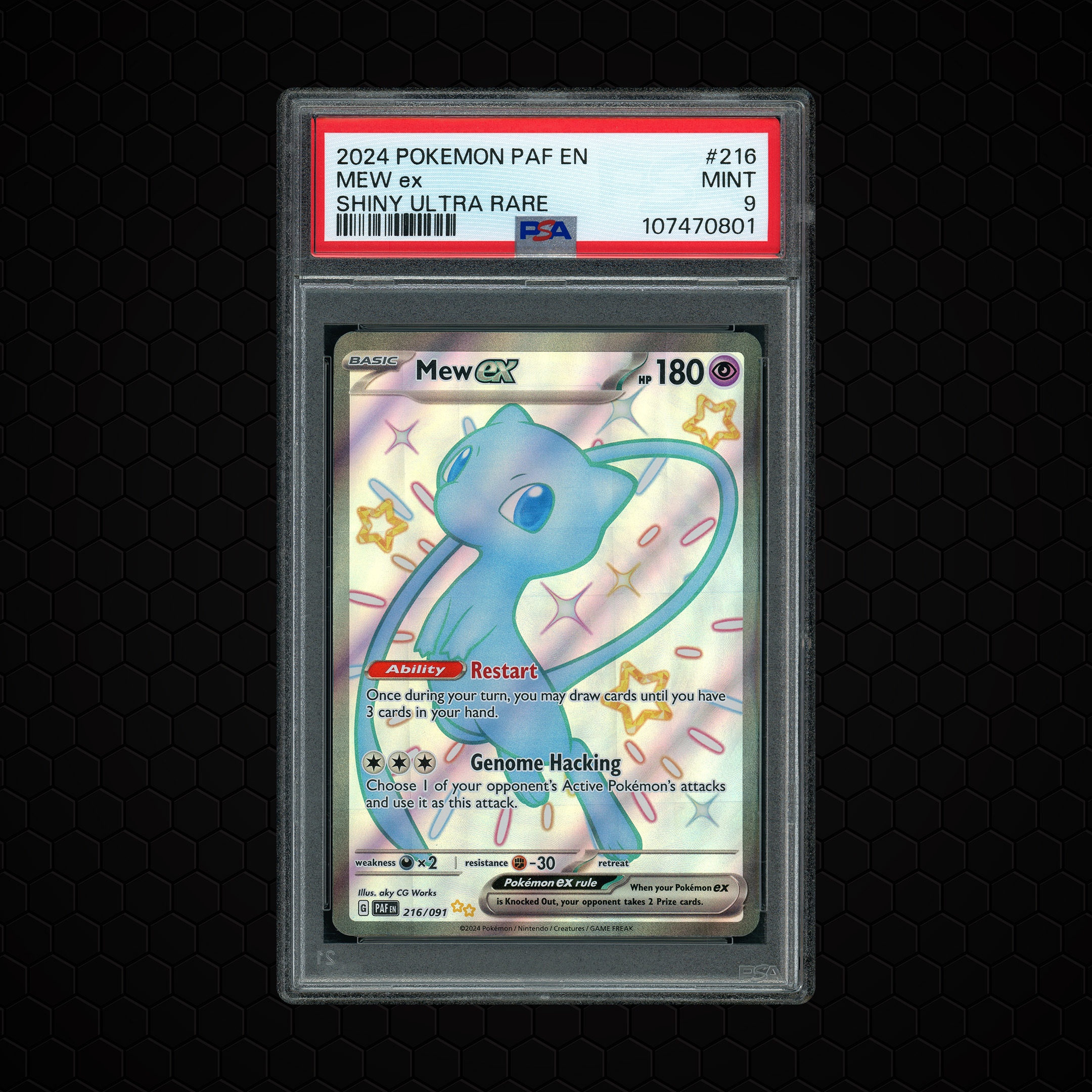 2024 Paldean Fates Mew EX #216 PSA 9