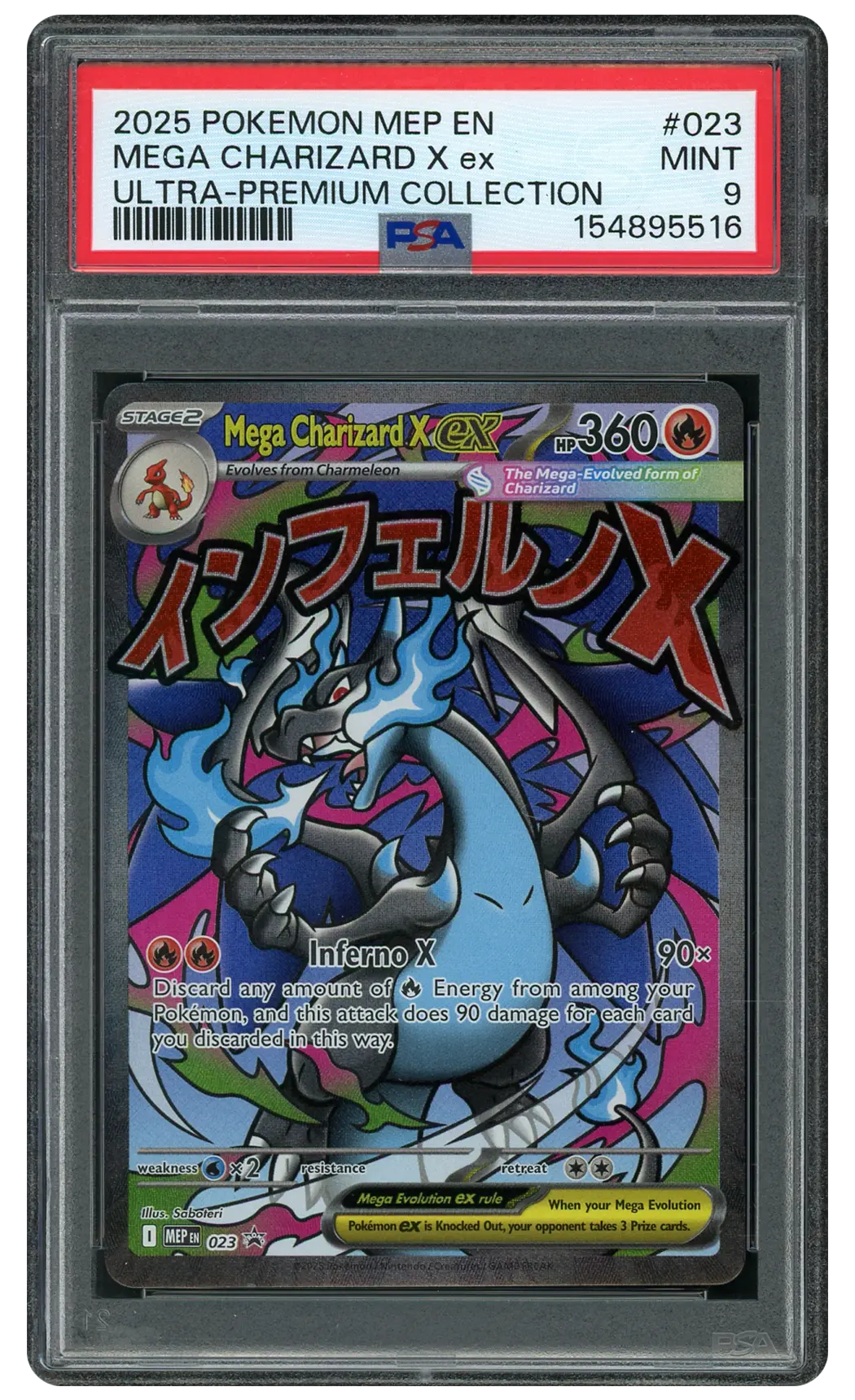 2025 Black Star Promo Mega Charizard X EX #23 PSA 9