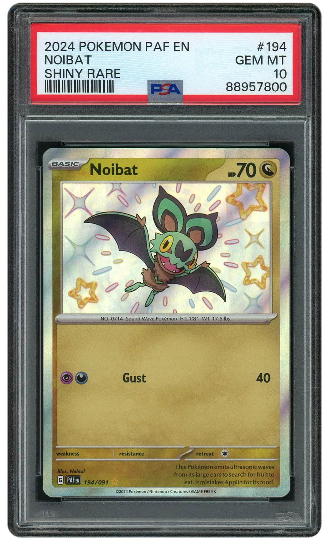 2024 Paldean Fates Noibat #194 PSA 10