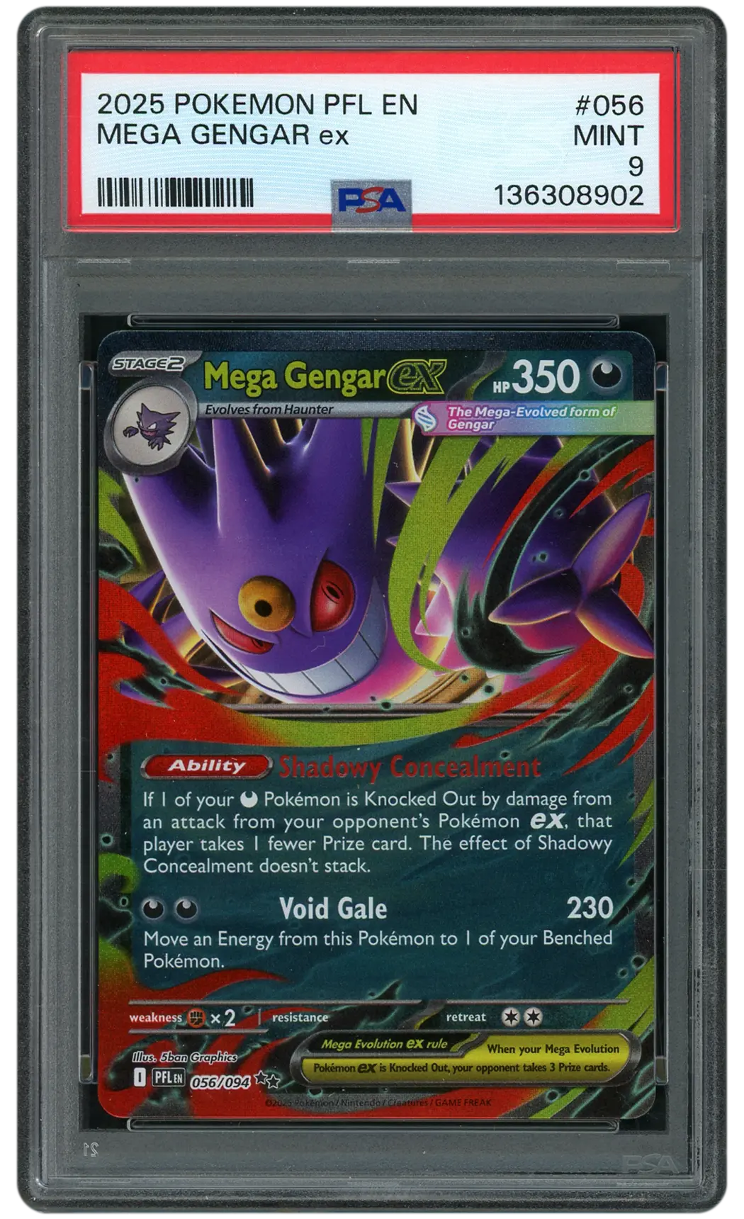 2025 Phantasmal Flames Mega Gengar EX #56 PSA 9