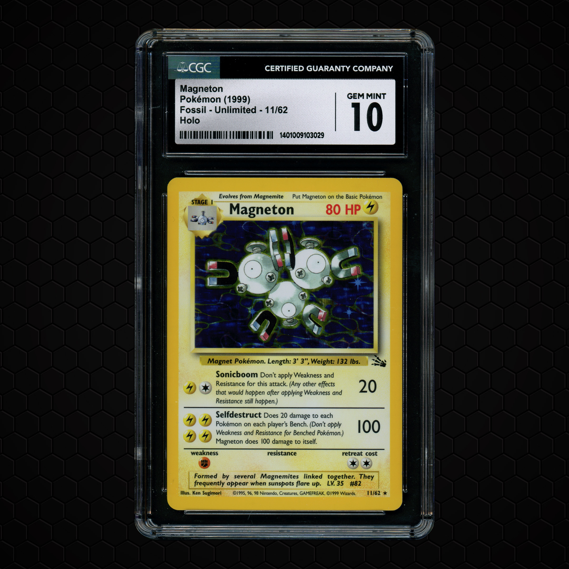 1999 Fossil Unlimited Holo Magneton #11 CGC 10