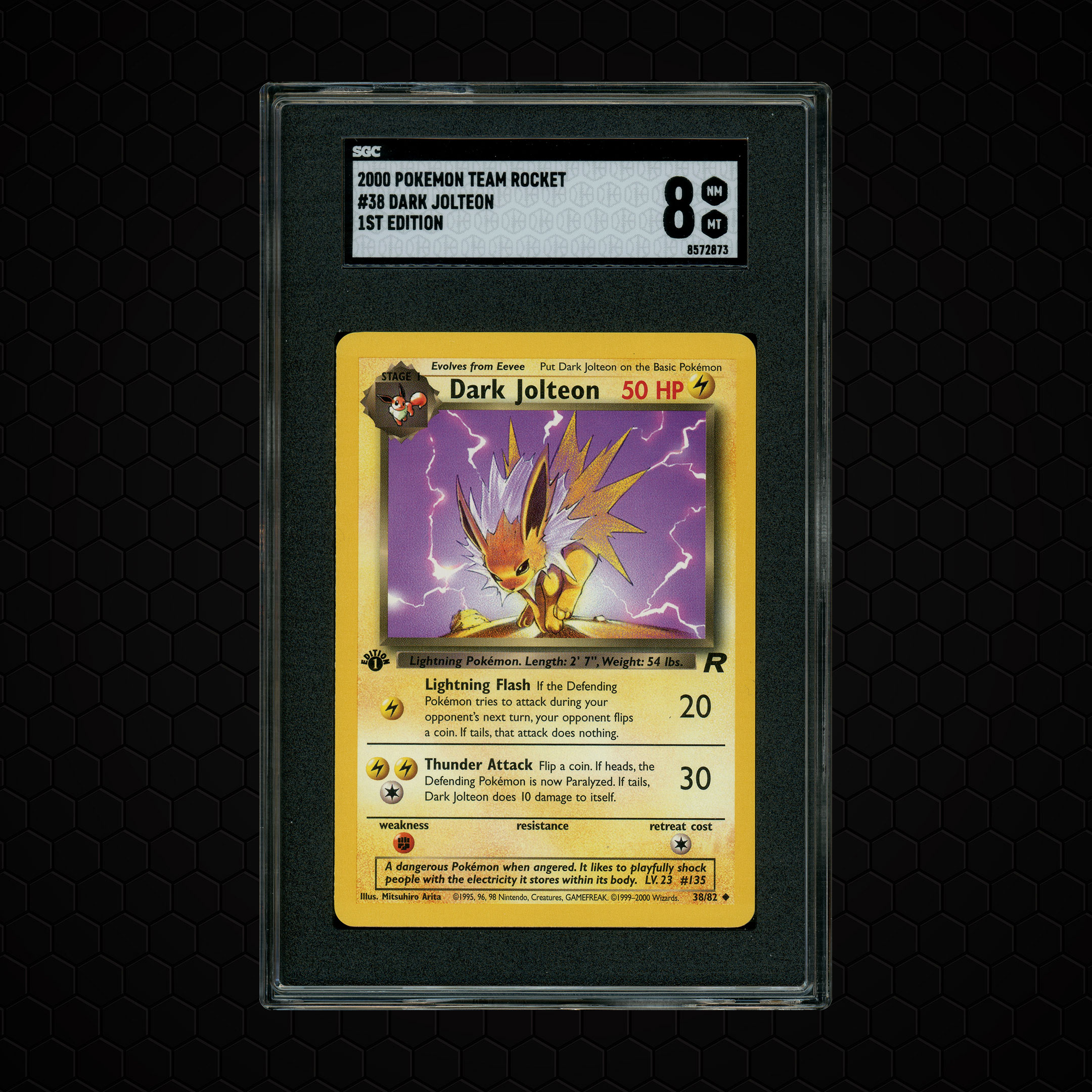 2000 Team Rocket 1st Edition Dark Jolteon #38 SGC 8