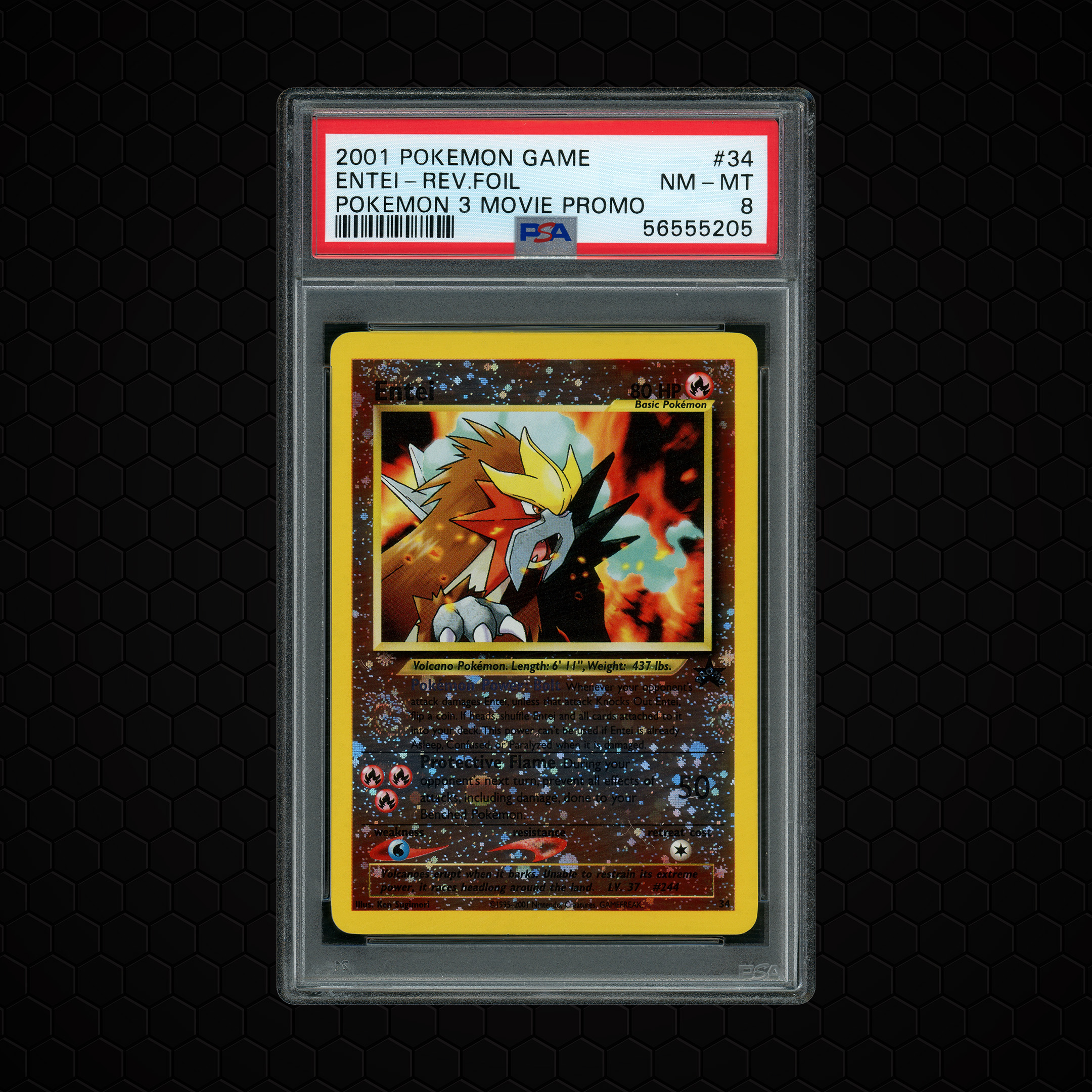 2001 Pokemon 3 Movie Entei #34 PSA 8