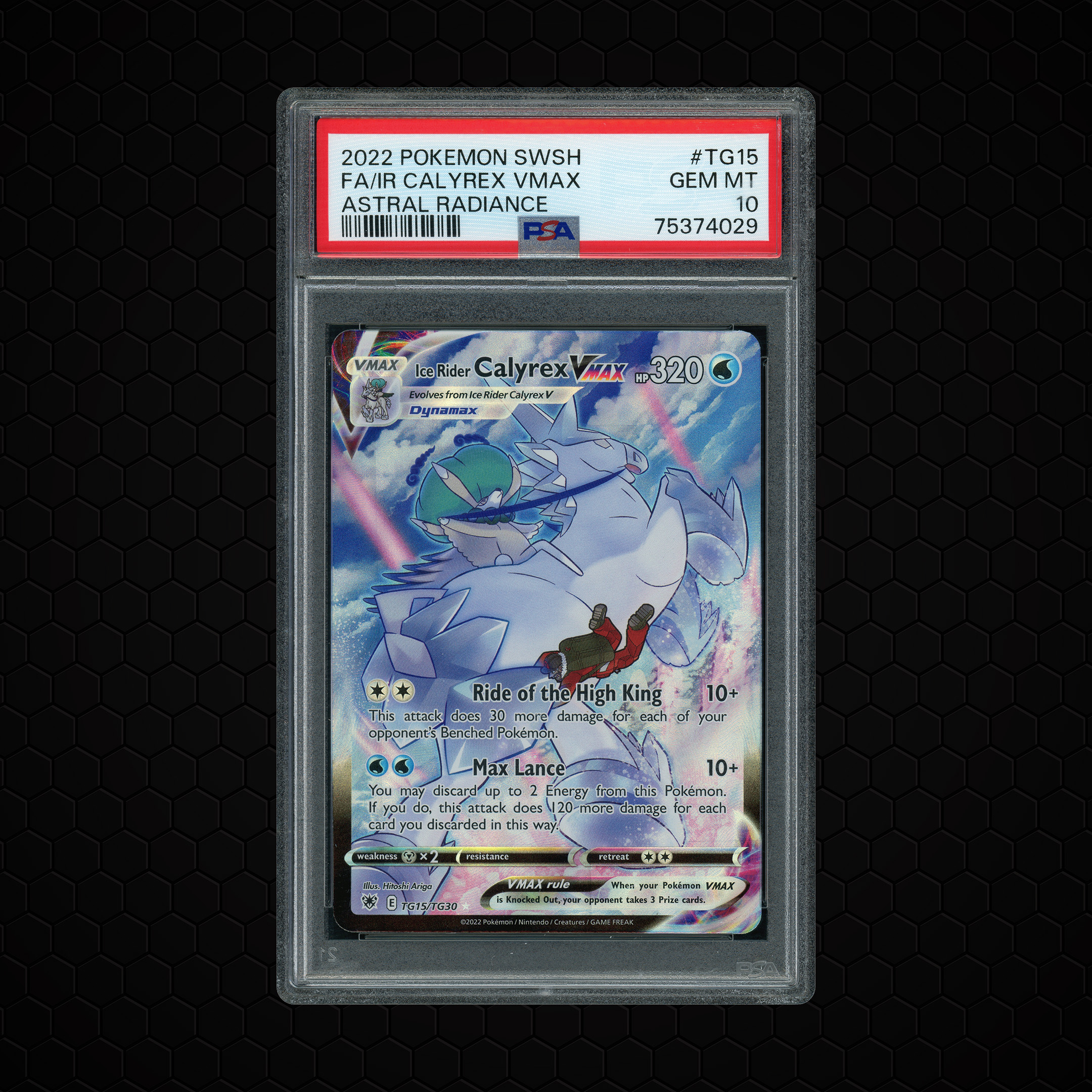 2022 Astral Radiance Ice Rider Calyrex VMAX #TG15 PSA 10