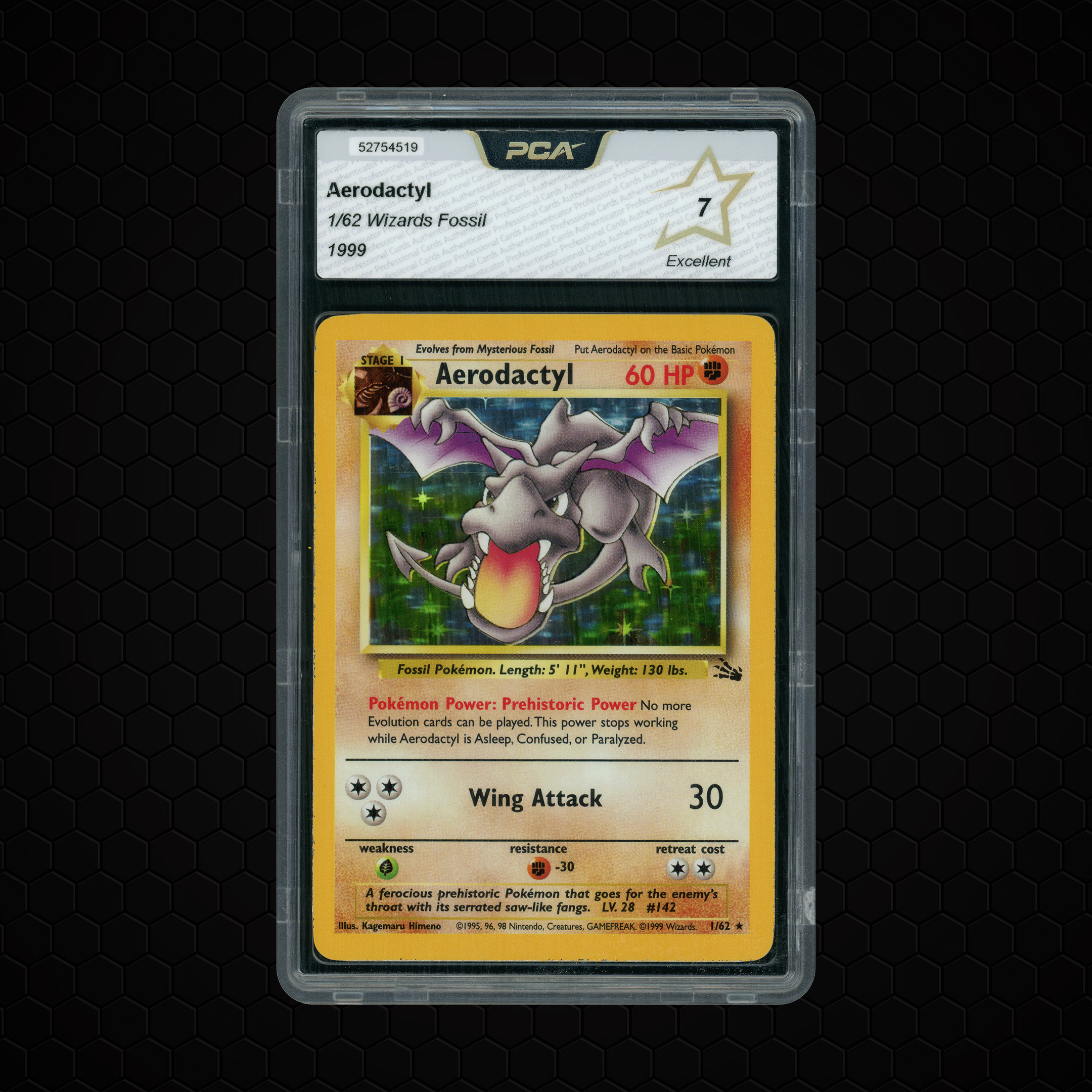 1999 Fossil Aerodactyl #1 PCA 7