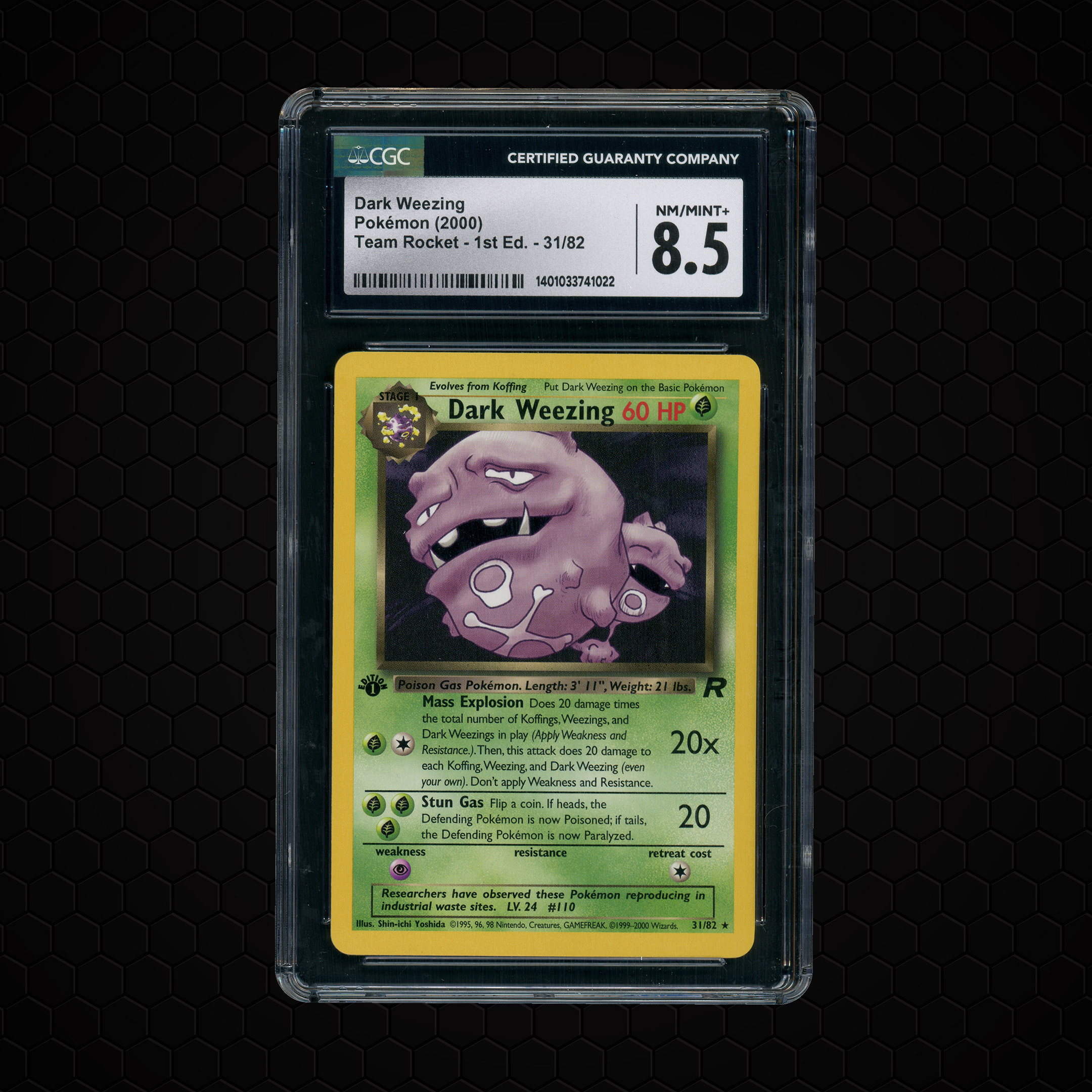2000 Team Rocket 1st Edition Dark Weezing #31 CGC 8.5