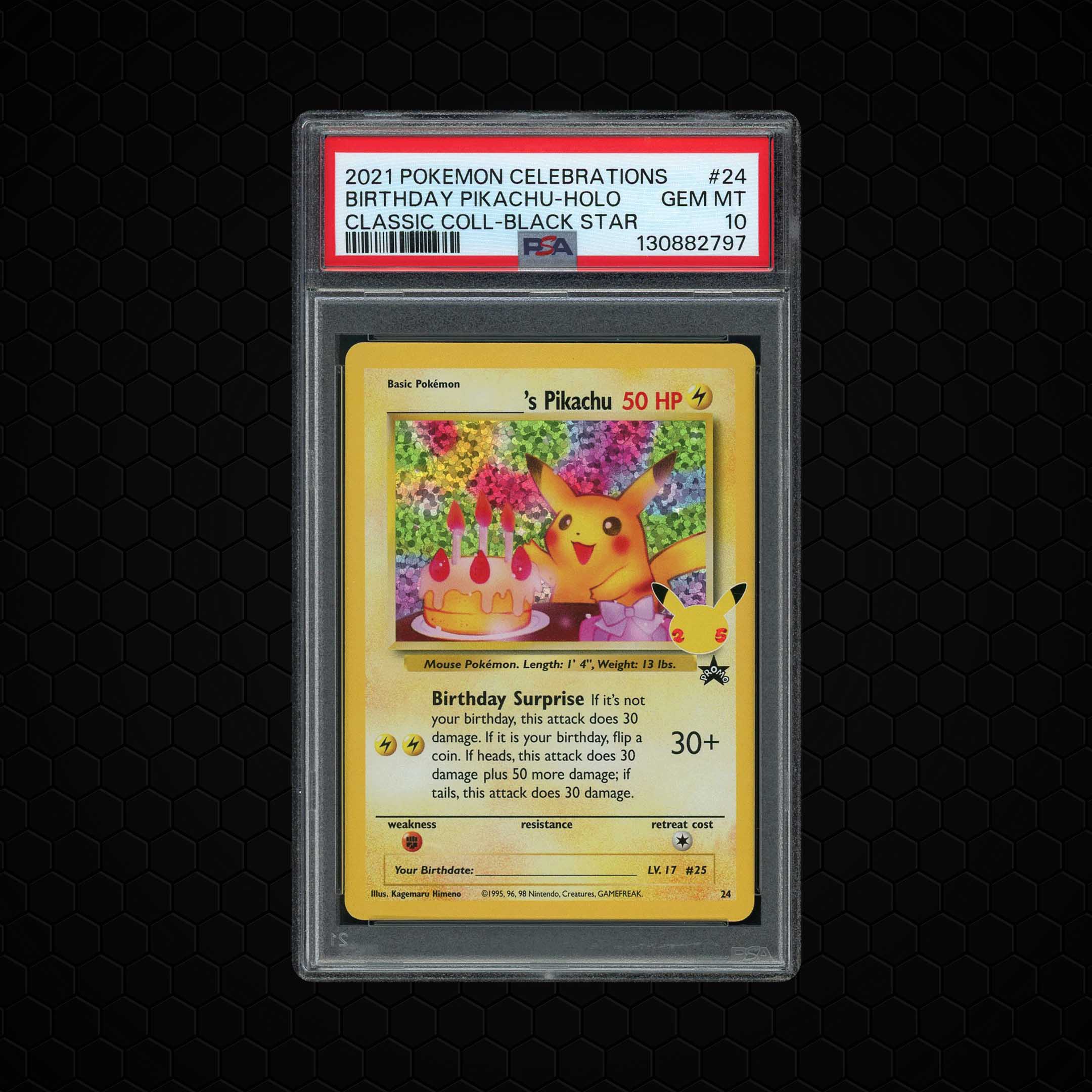 2021 Celebrations Classic Collection Birthday Pikachu #24 PSA 10