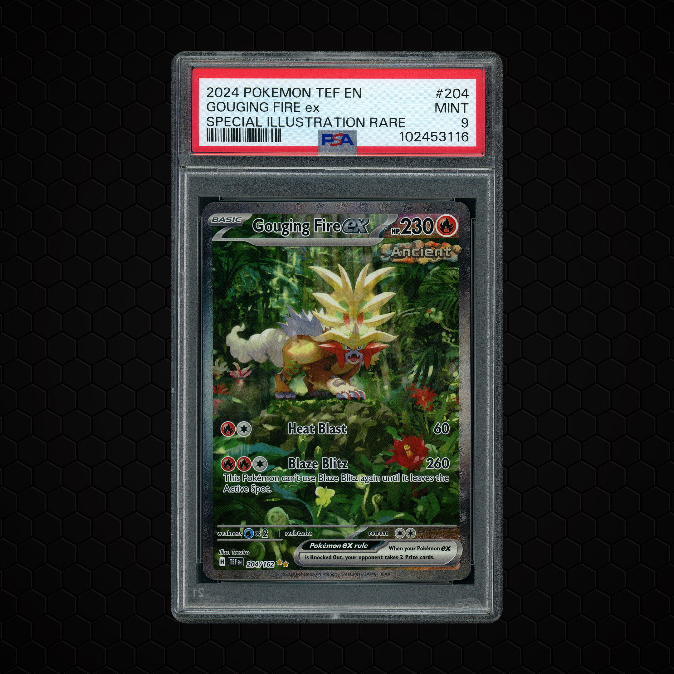 2024 Temporal Forces Gouging Fire EX #204 PSA 9
