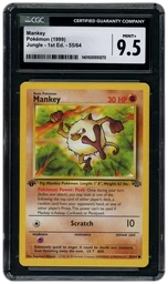 1999 Jungle 1st Edition Mankey #55 CGC 9.5 on Beezie.